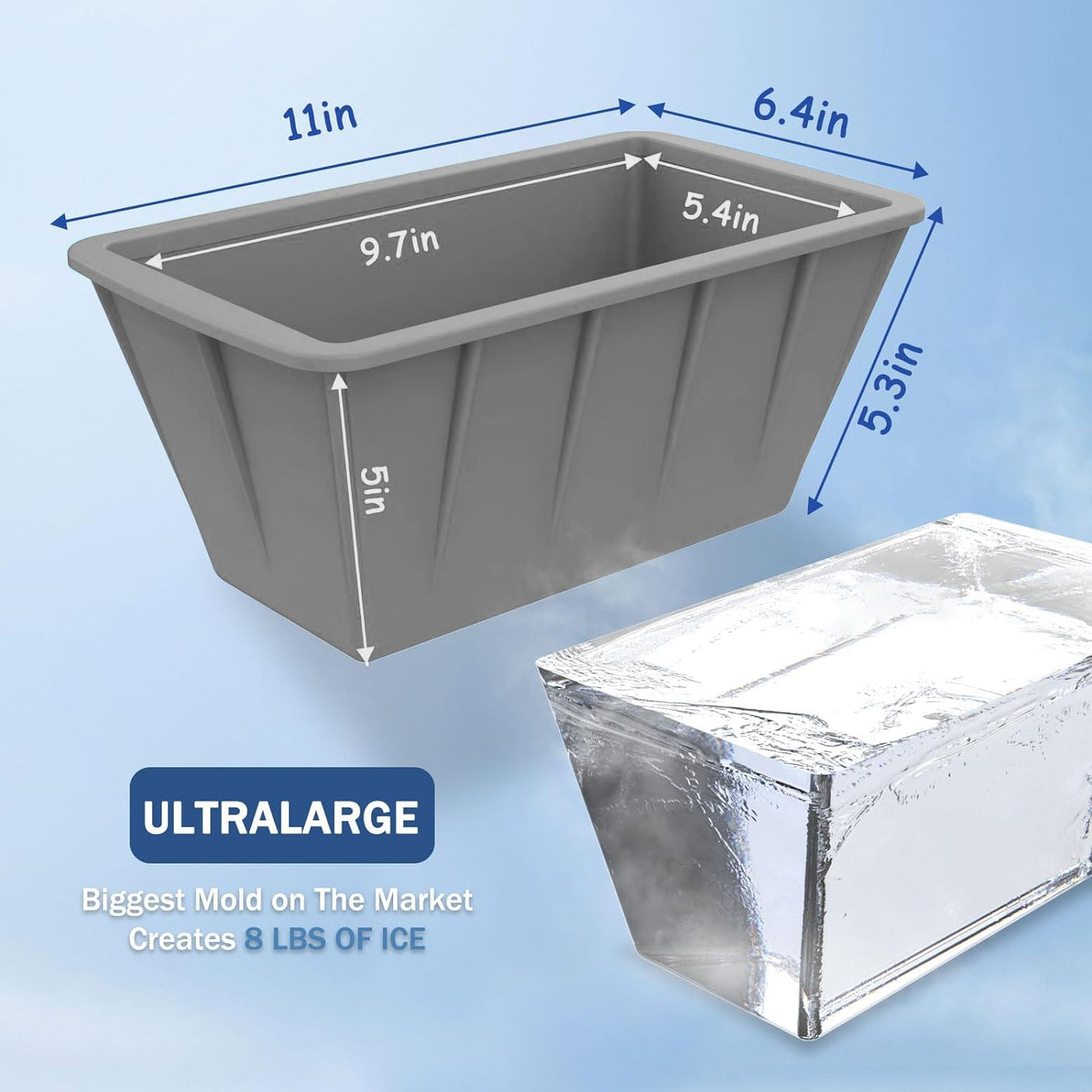 Extra Large Ice Cube Molds 4Pack 32LB Silicone Large Ice Cube Molds for Cold Plunge Tub,Reusable Ice Cube Trays for Freezer,Ice Block Molds for Home Ice Baths,Cold Plunge Accessories,Ice Bath Chiller