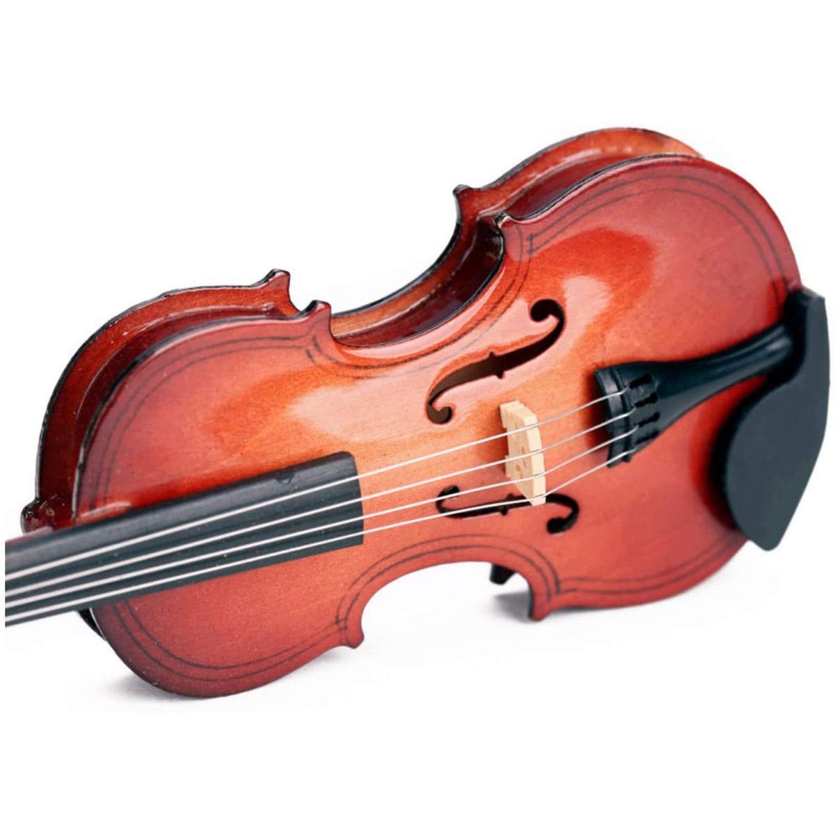 Wooden Miniature Violin with Stand, Bow and Case Mini Musical Instrument Violin Replica Collectible Figurines Dollhouse Accessories Model Home Decoration Display Ornament (3.15"x1.18"x0.59")