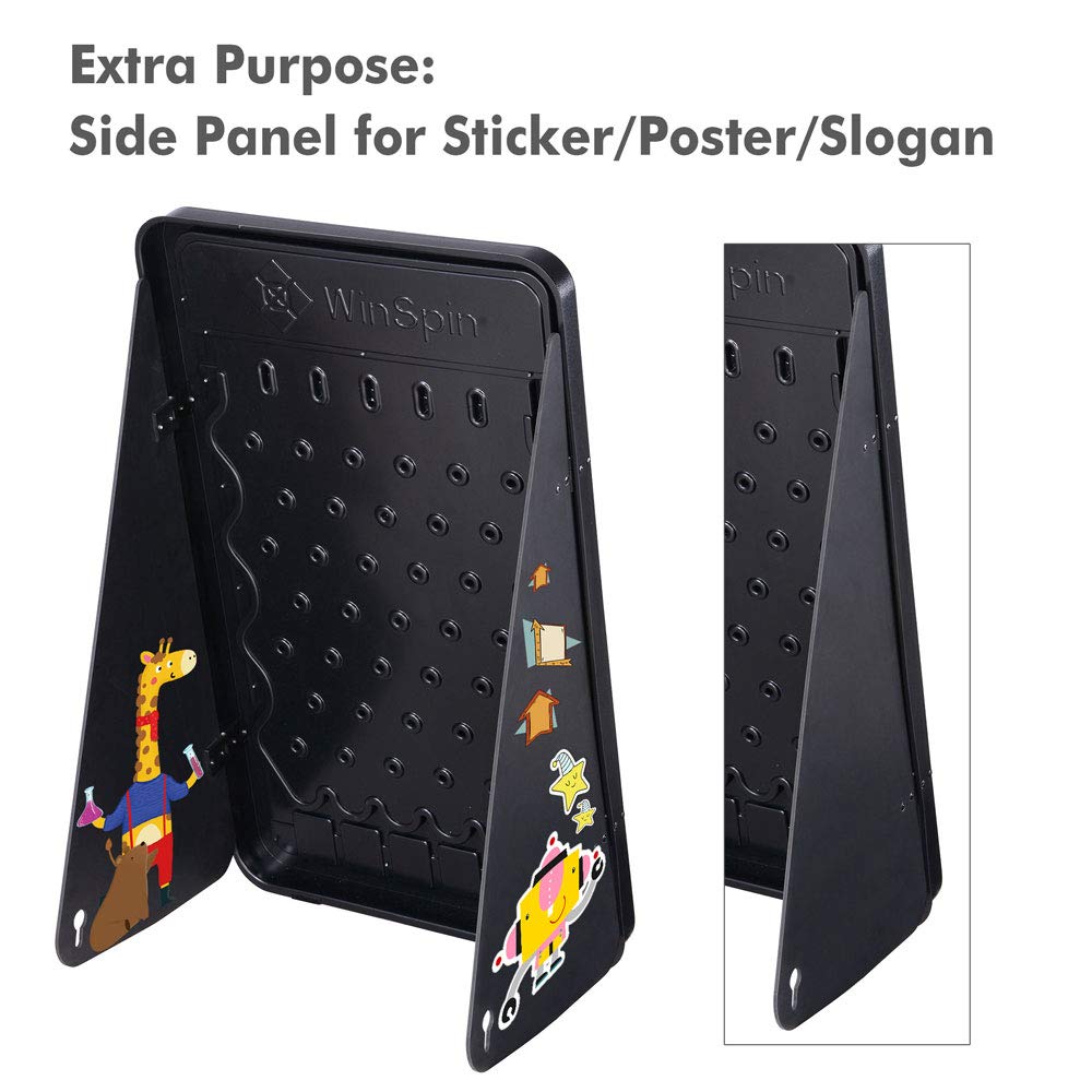 WinSpin 30" Prize Drop Board Foldable Stand Disk Drop Board Game Customizable 6 Slots with 10 Pucks for Carnival Tradeshow Party, (19"x30")