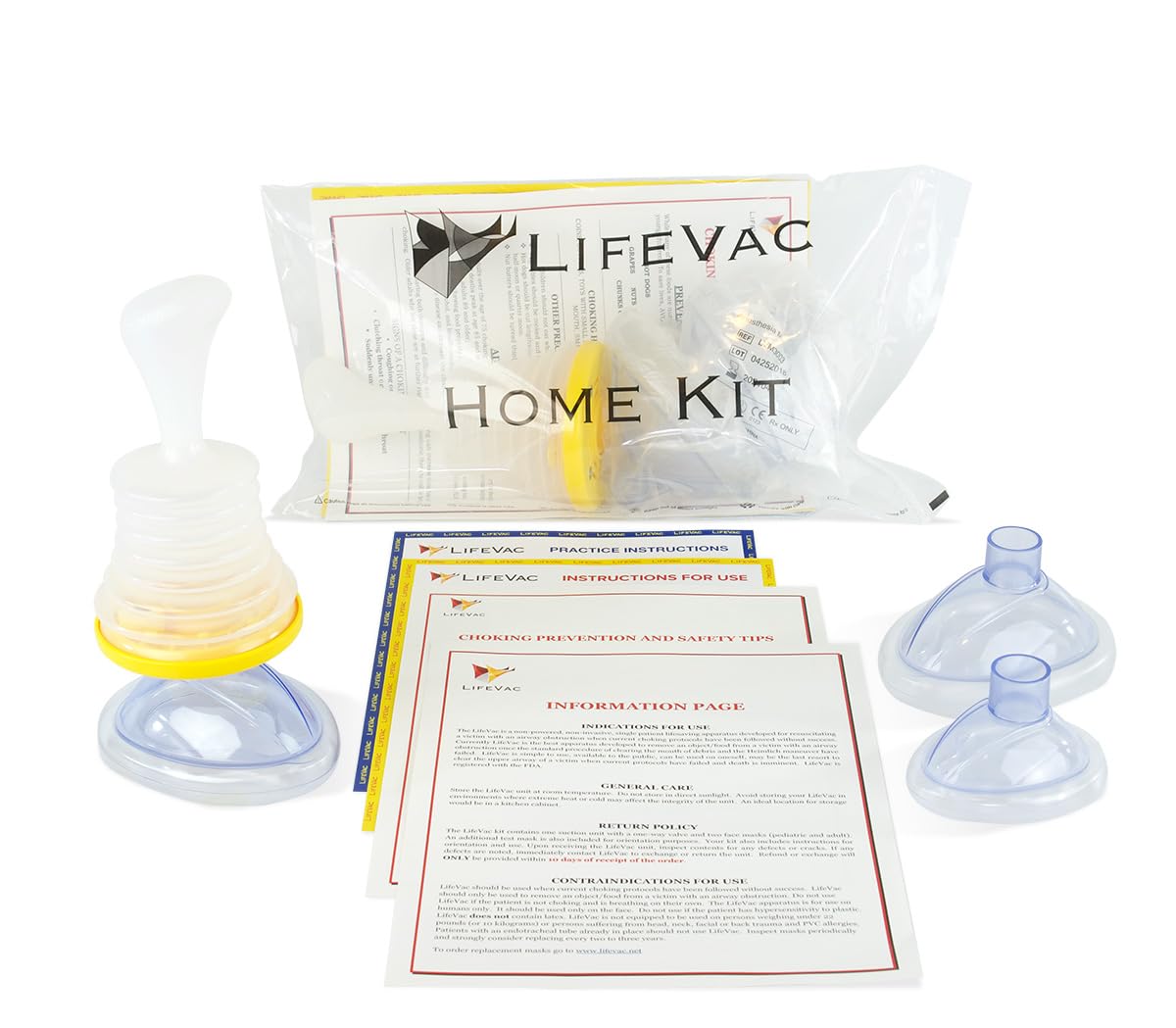 LifeVac Home Kit - Portable Suction Rescue Device, First Aid Kit for Kids and Adults, Portable Airway Suction Device for Children and Adults