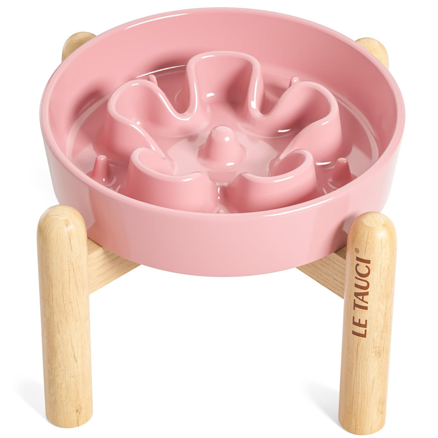 LE TAUCI Dog Bowls Slow Feeder Ceramic, 1.5 Cups Slow Feeding Dog Bowl Small Medium Breed, Puppy Slow Feeder Bowl for Fast Eater, Dog Dishes to Slow Down Eating, Puzzle Dog Food Bowl, Maze Purple