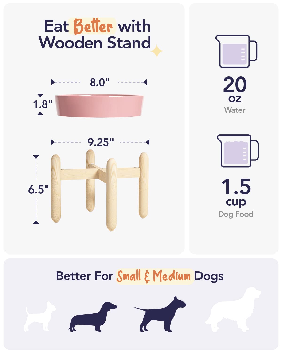 LE TAUCI Dog Bowls Slow Feeder Ceramic, 1.5 Cups Slow Feeding Dog Bowl Small Medium Breed, Puppy Slow Feeder Bowl for Fast Eater, Dog Dishes to Slow Down Eating, Puzzle Dog Food Bowl, Maze Purple