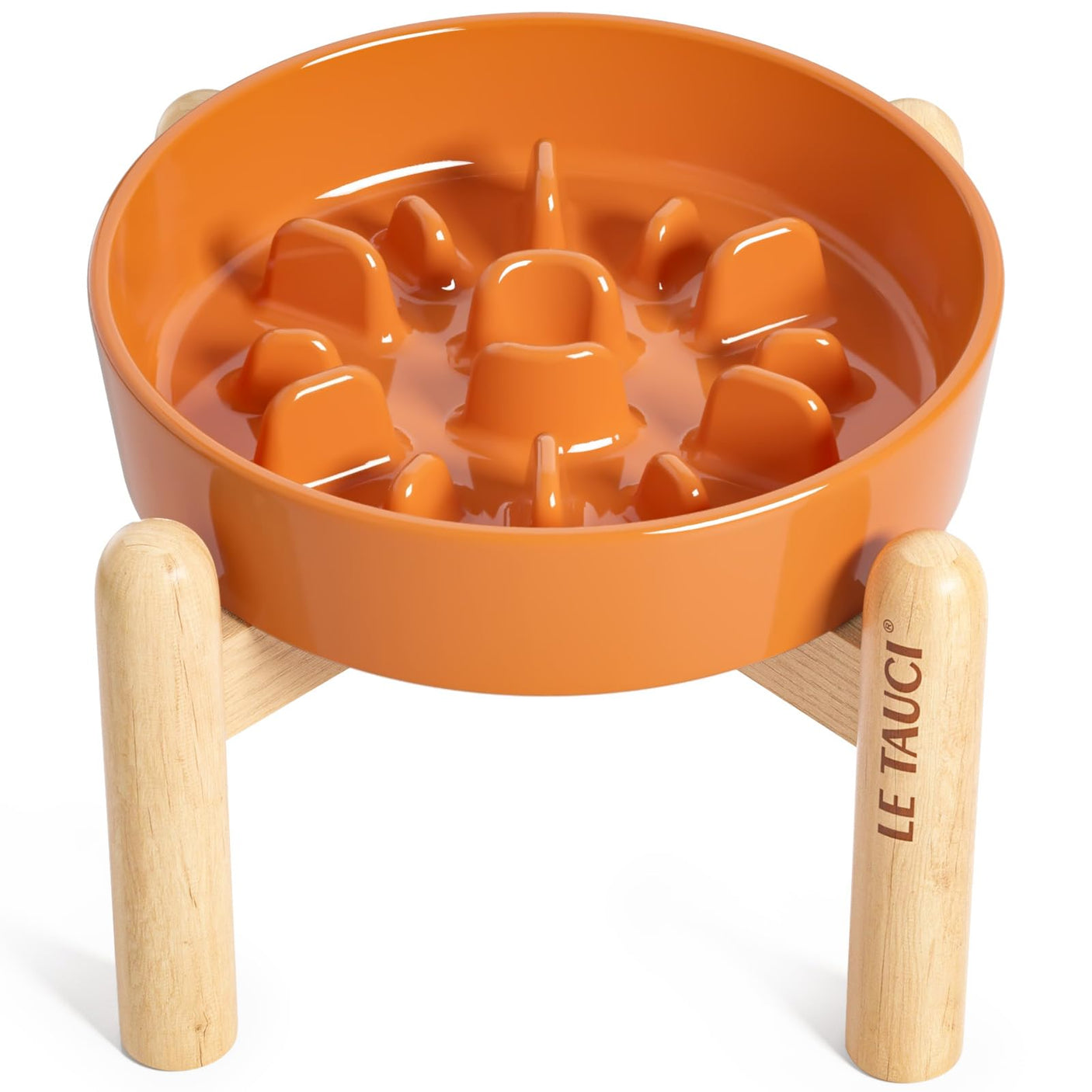 LE TAUCI Dog Bowls Slow Feeder Ceramic, 1.5 Cups Slow Feeding Dog Bowl Small Medium Breed, Puppy Slow Feeder Bowl for Fast Eater, Dog Dishes to Slow Down Eating, Puzzle Dog Food Bowl, Maze Purple