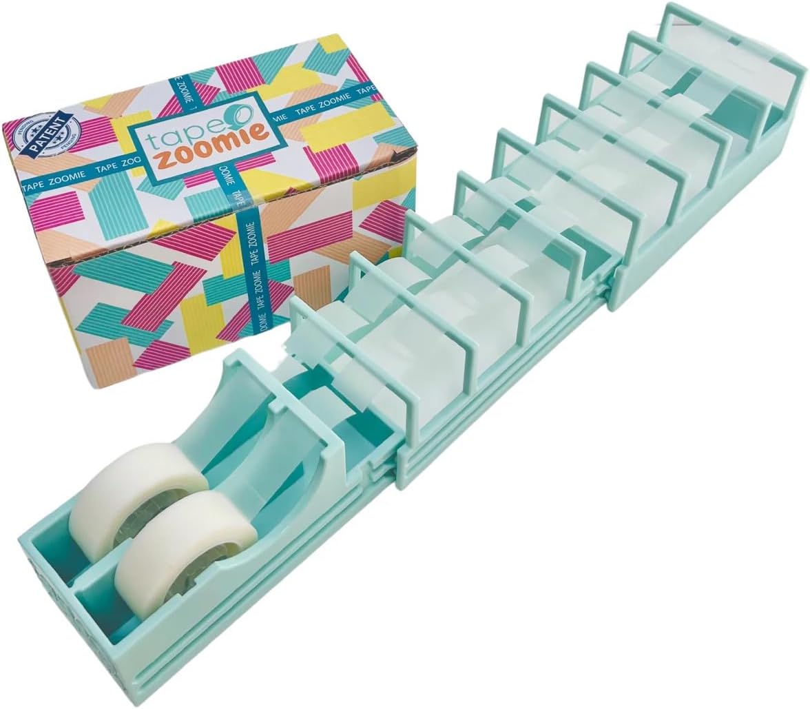 | Original Viral Desktop Tape Dispenser for Gift Wrapping & Crafts | Prepares 18 Tape Strips Fast | Blade-Free, Compact, Heavy-Duty | Fits Standard, Washi & Double-Sided Tape