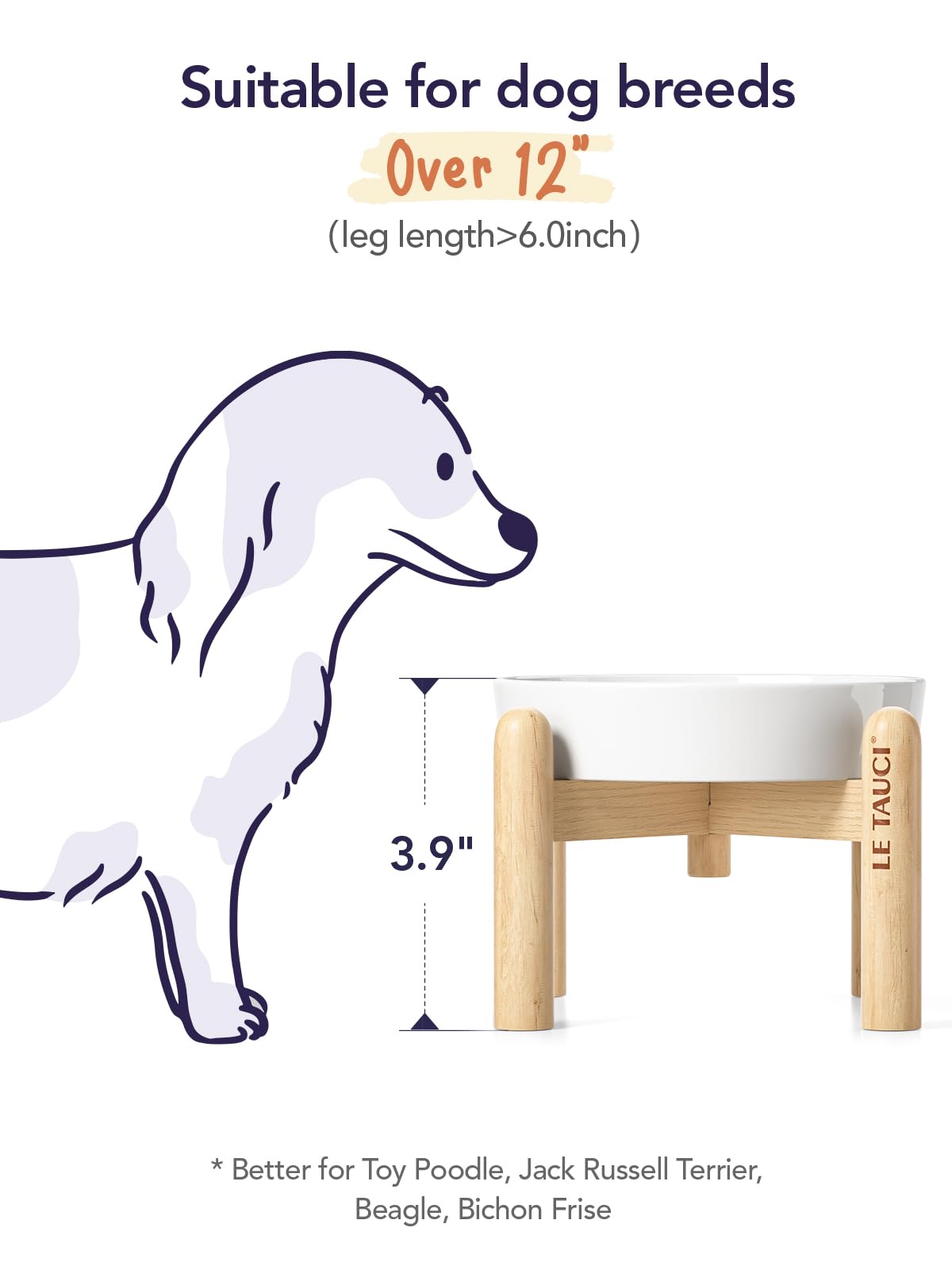 LE TAUCI Dog Bowls Slow Feeder Ceramic, 1.5 Cups Slow Feeding Dog Bowl Small Medium Breed, Puppy Slow Feeder Bowl for Fast Eater, Dog Dishes to Slow Down Eating, Puzzle Dog Food Bowl, Maze Purple