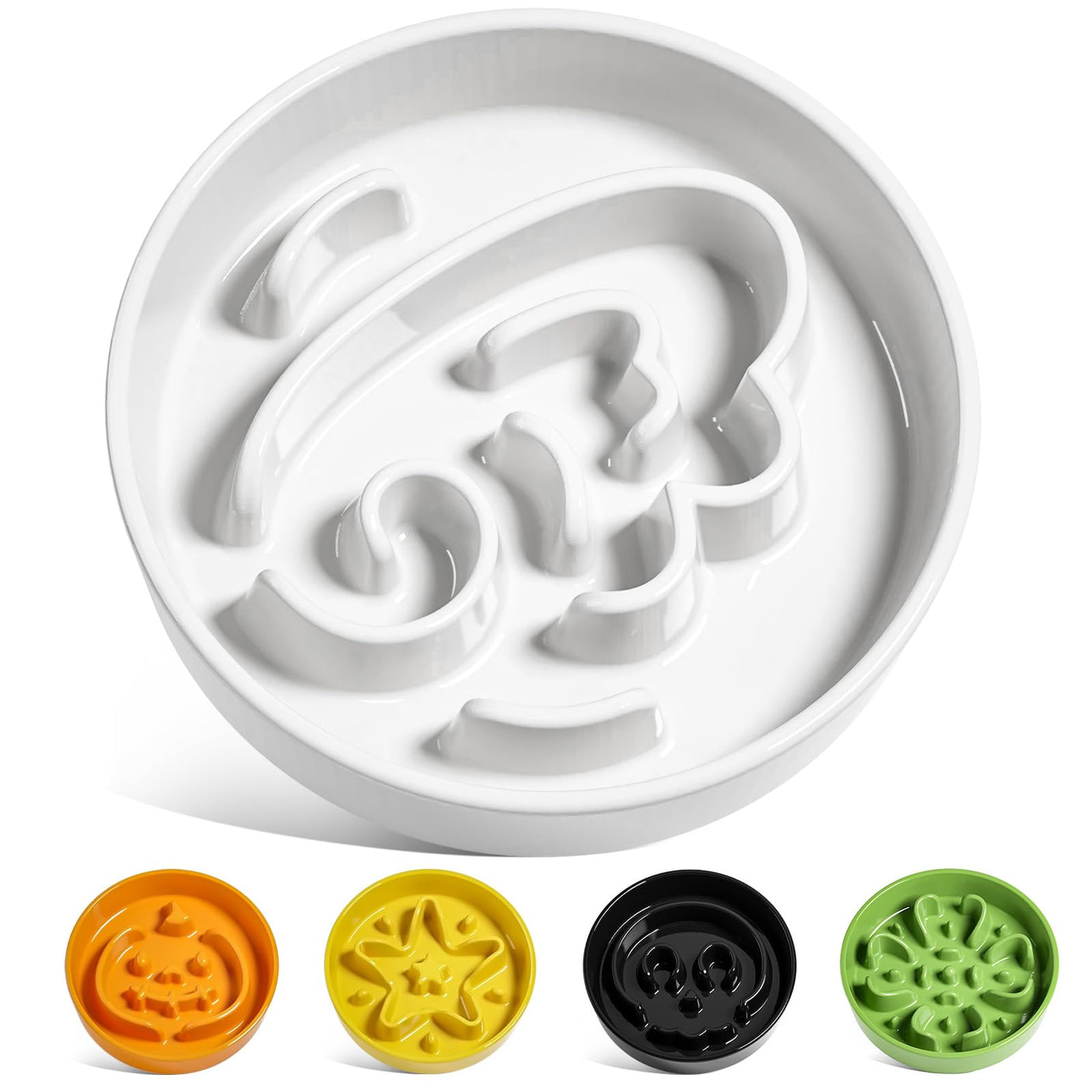 LE TAUCI Dog Bowls Slow Feeder Ceramic, 1.5 Cups Slow Feeding Dog Bowl Small Medium Breed, Puppy Slow Feeder Bowl for Fast Eater, Dog Dishes to Slow Down Eating, Puzzle Dog Food Bowl, Maze Purple