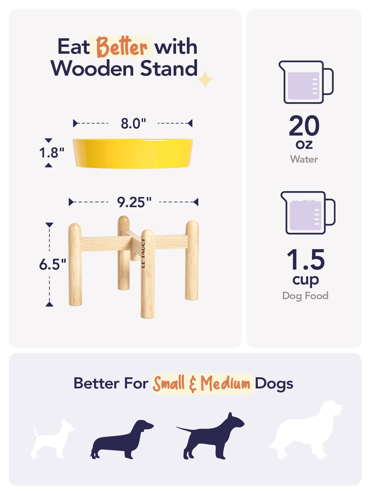 LE TAUCI Dog Bowls Slow Feeder Ceramic, 1.5 Cups Slow Feeding Dog Bowl Small Medium Breed, Puppy Slow Feeder Bowl for Fast Eater, Dog Dishes to Slow Down Eating, Puzzle Dog Food Bowl, Maze Purple