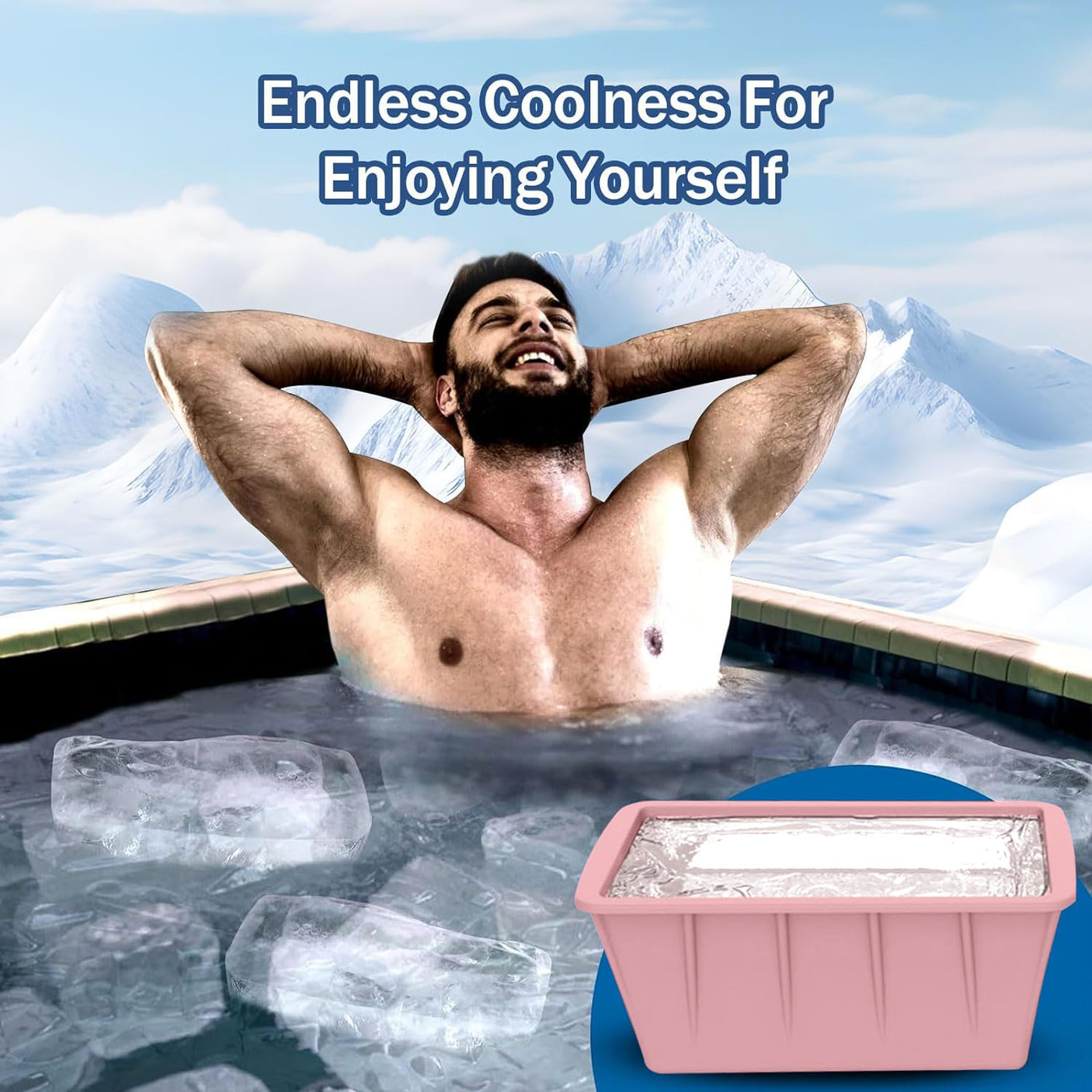 Extra Large Ice Cube Molds 4Pack 32LB Silicone Large Ice Cube Molds for Cold Plunge Tub,Reusable Ice Cube Trays for Freezer,Ice Block Molds for Home Ice Baths,Cold Plunge Accessories,Ice Bath Chiller