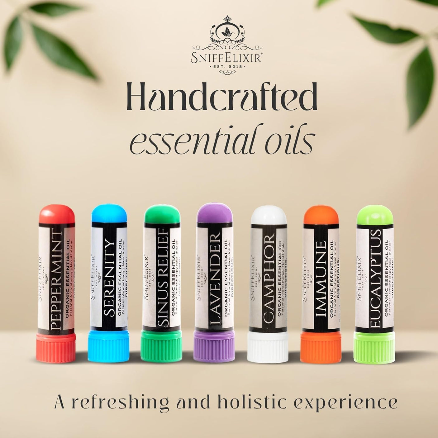 Nasal Stick Inhaler Lavender Nasal Aromatherapy Inhaler - Natural Essential Oil Inhaler for Calm Mind, Mood Boost Nausea Inhaler Relaxation Gifts Nasal Inhaler Stick Portable Nasal Inhalers for Adults