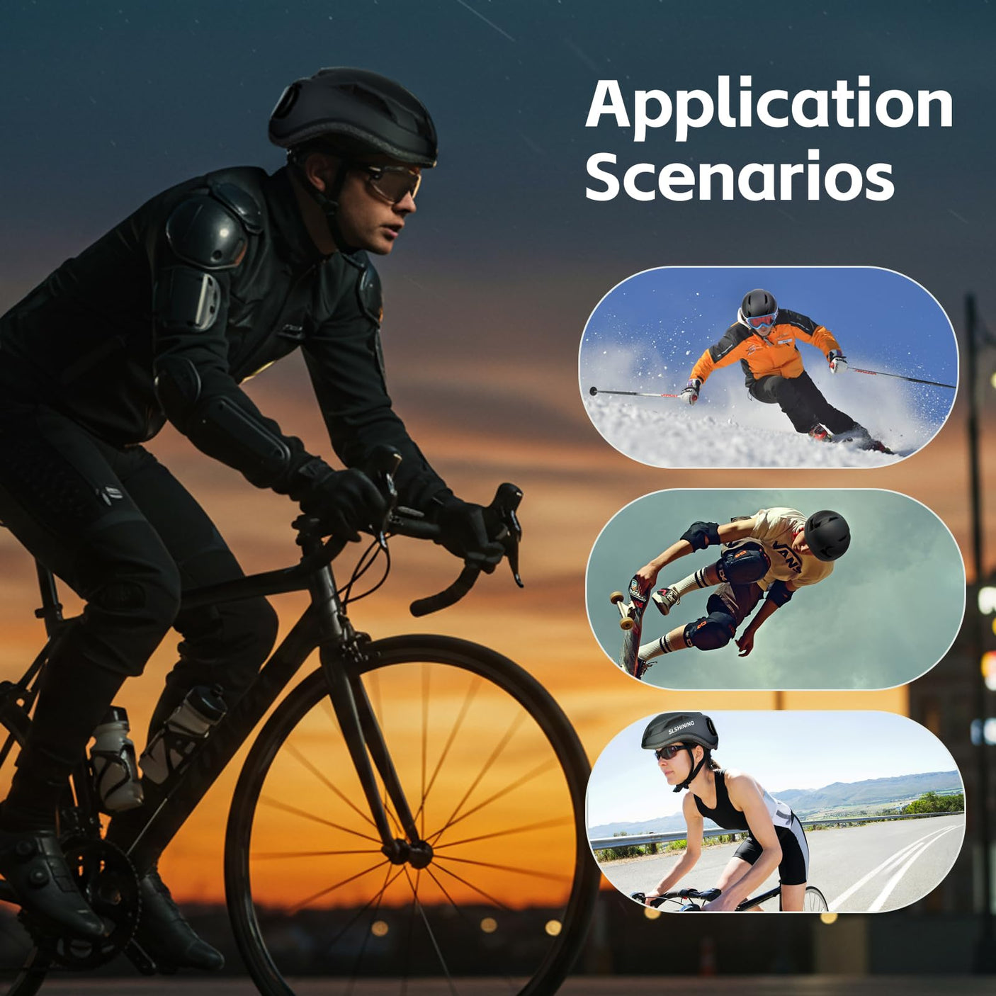 Smart Bike Helmet with Light: Bicycle Helmets for Adult Teens for Mountain & Road Cycling Electric Scooter Skateboard Skating