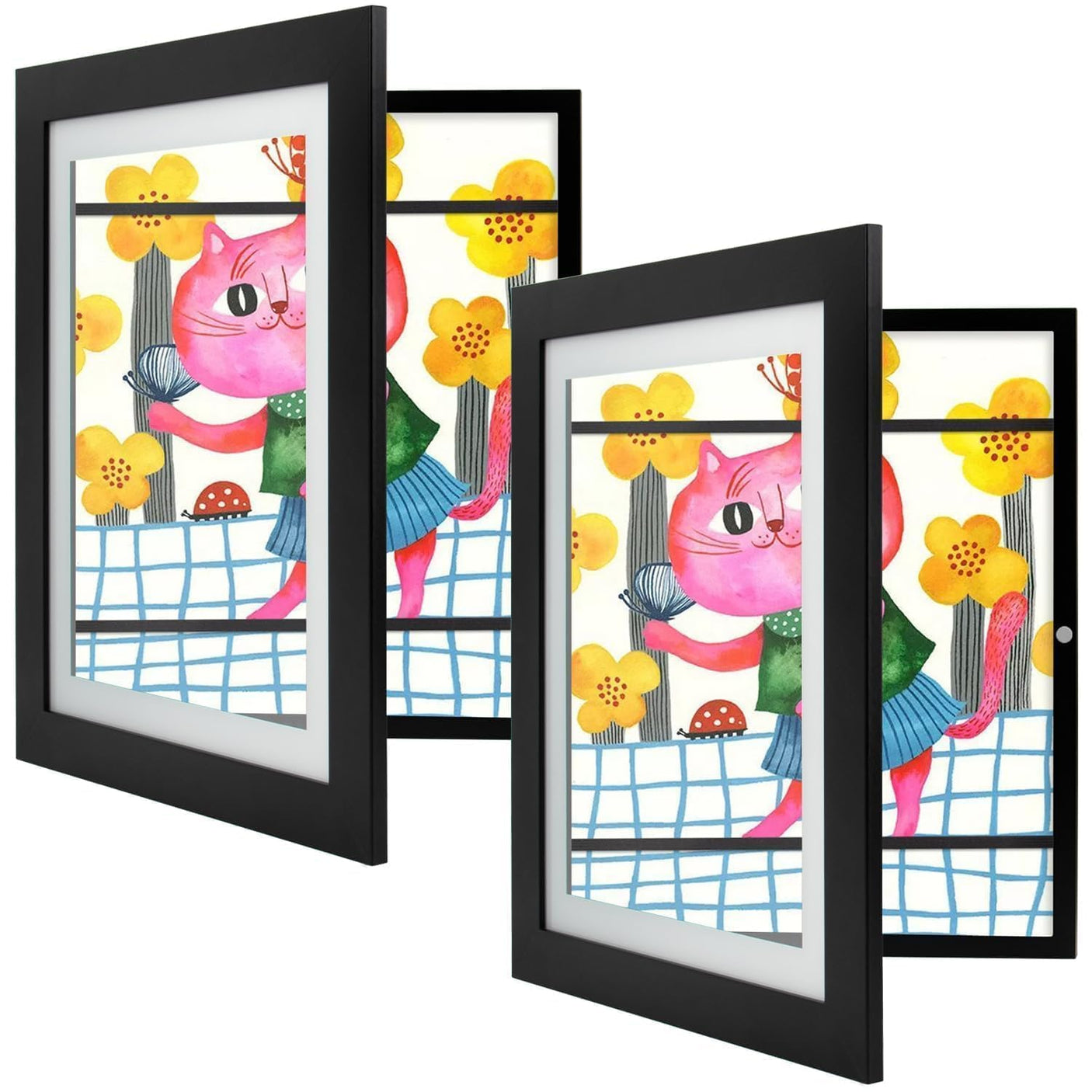 Golden State Art, 10x12.5 Kids Art Frames, Front-Opening Picture Frame Great for Kids Drawings, Artworks, Children Art Projects, Schoolwork, Home or Office (Walnut Set of 2)