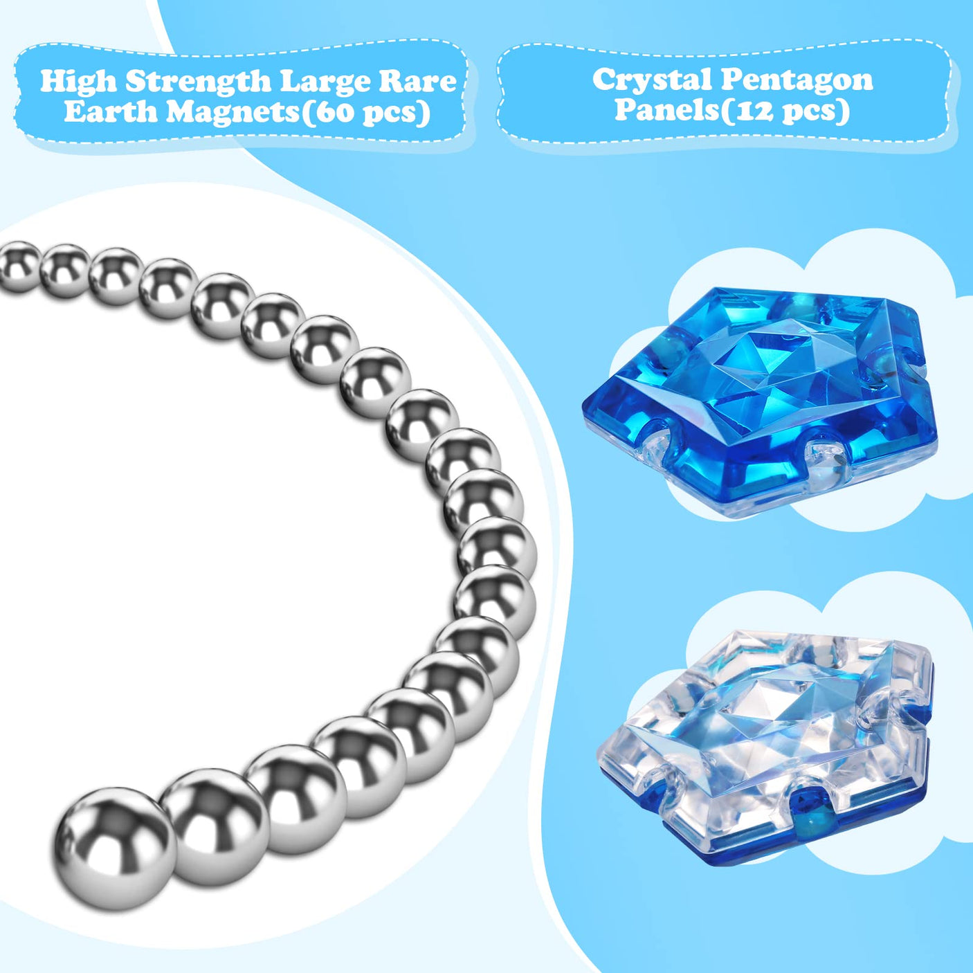 Magnetic Fidget Sphere Stress Relief Toys for Adults Kids, Anxiety Sensory Fidget Toys with Strong Neodymium Magnets, Desk ADHD Focus Tool Gift for Men Women (2.67'' Travel-Safe Toy Ball)