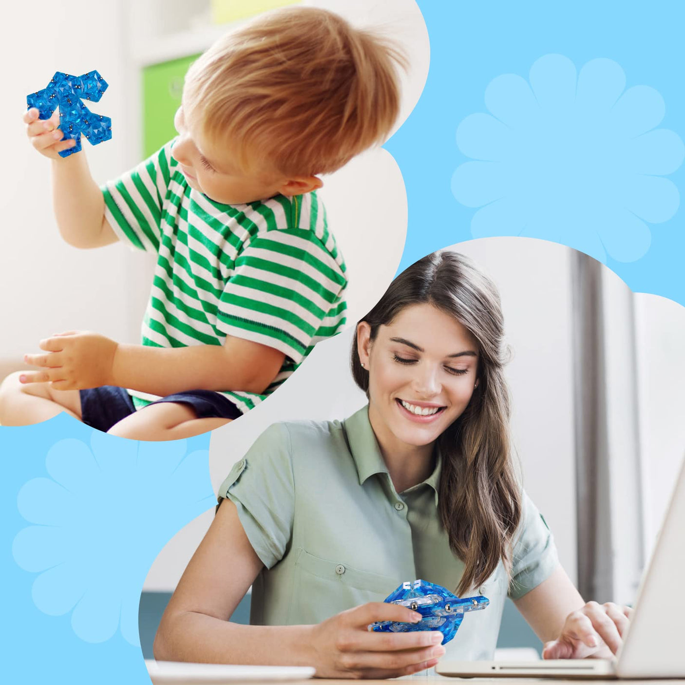 Magnetic Fidget Sphere Stress Relief Toys for Adults Kids, Anxiety Sensory Fidget Toys with Strong Neodymium Magnets, Desk ADHD Focus Tool Gift for Men Women (2.67'' Travel-Safe Toy Ball)