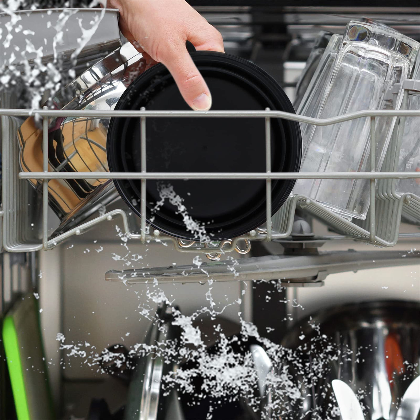 Dog Bowl Pet Collapsible Bowls, 2 Pack for Cats Dogs, Portable Pet Feeding Watering Dish for Walking Parking Traveling with 2 Carabiners (Small, Blue+Green)