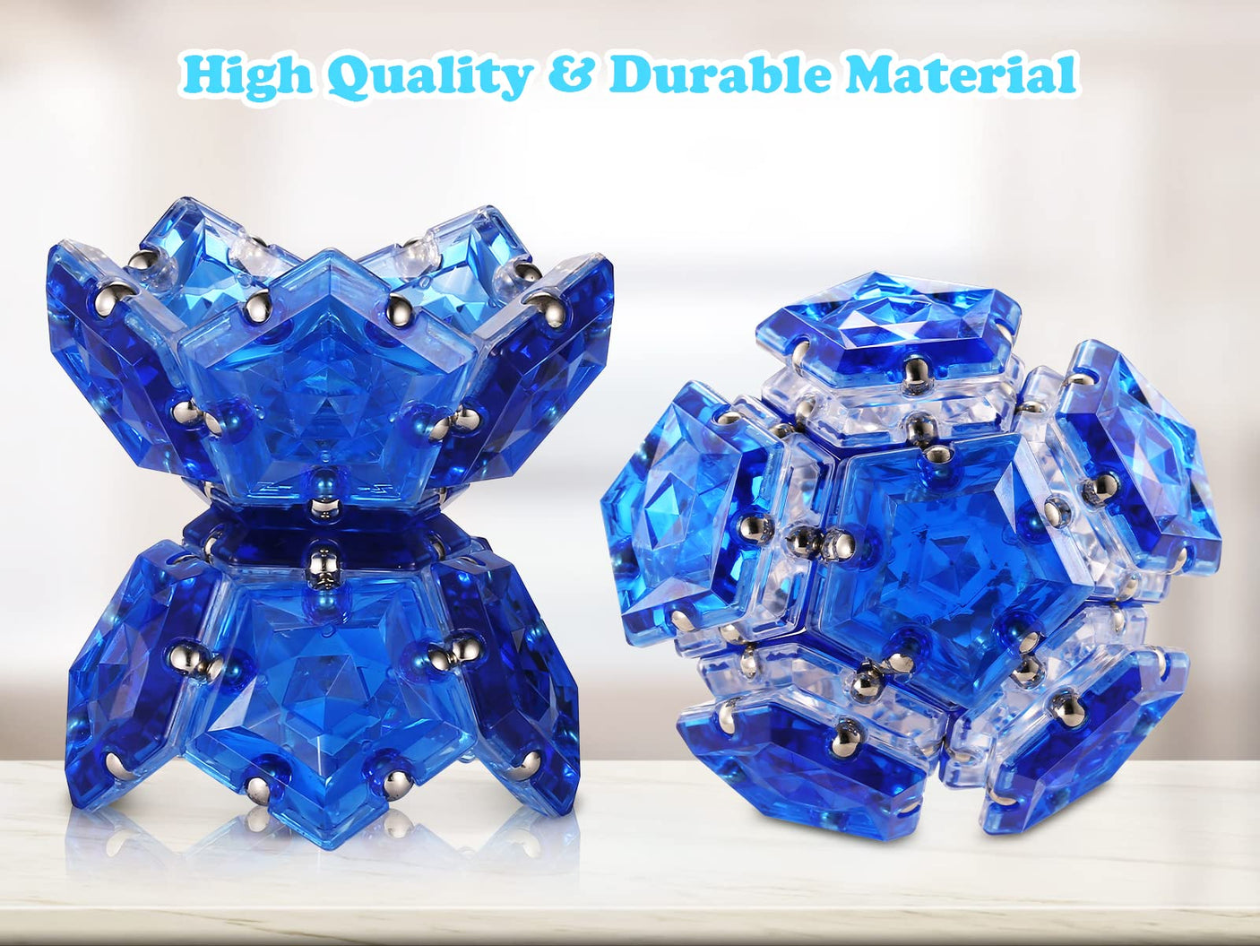 Magnetic Fidget Sphere Stress Relief Toys for Adults Kids, Anxiety Sensory Fidget Toys with Strong Neodymium Magnets, Desk ADHD Focus Tool Gift for Men Women (2.67'' Travel-Safe Toy Ball)