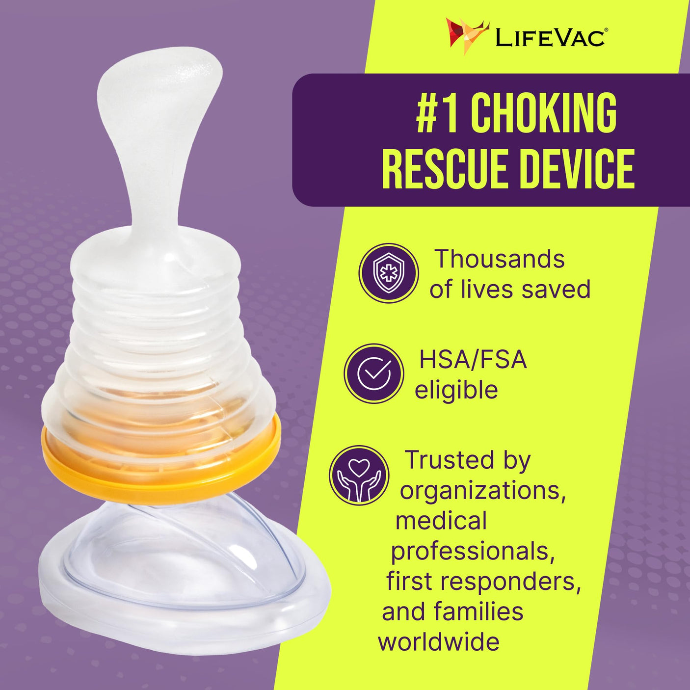 LifeVac Home Kit - Portable Suction Rescue Device, First Aid Kit for Kids and Adults, Portable Airway Suction Device for Children and Adults