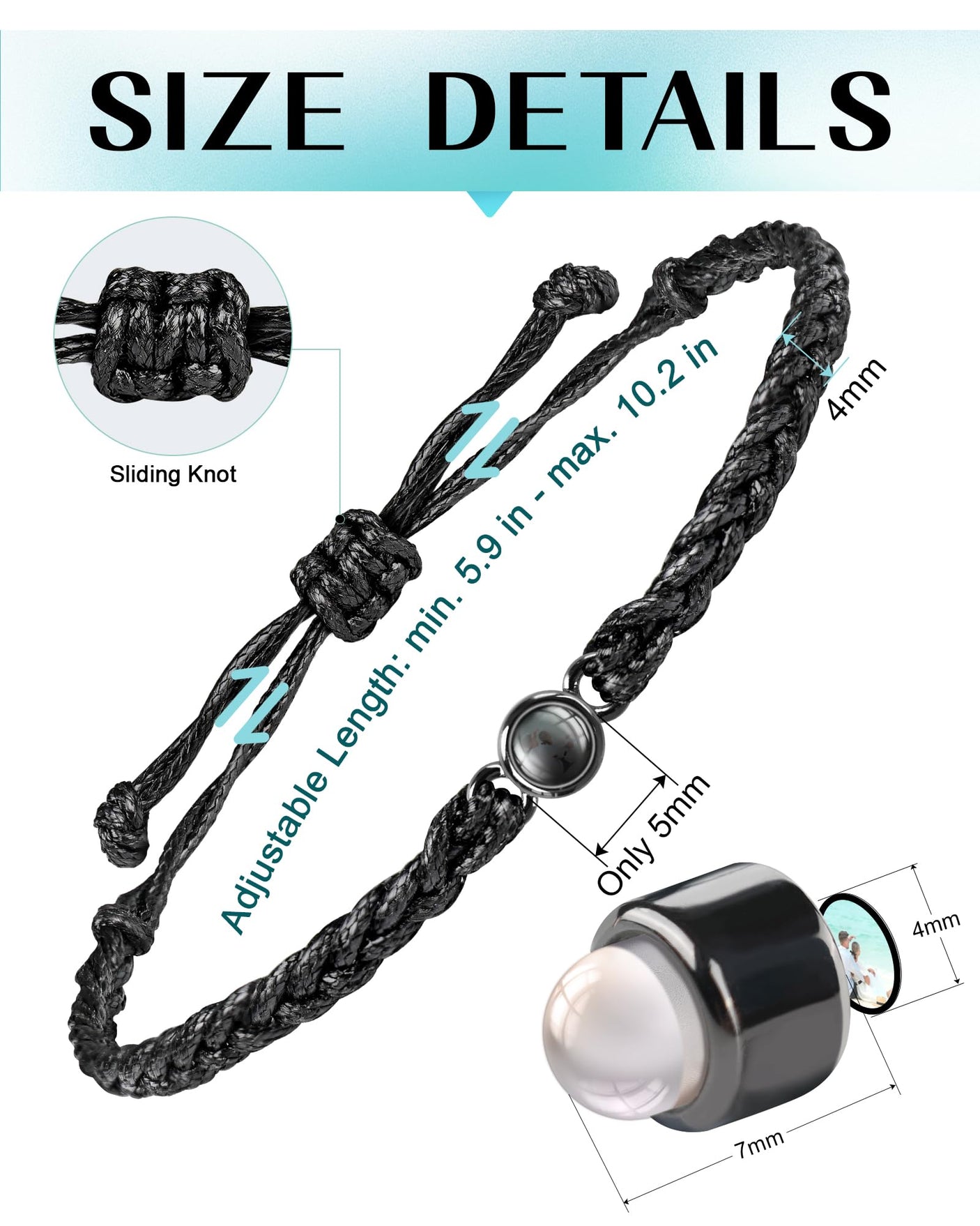 SUPHELPU Custom Bracelets with Picture Inside, Picture Bracelet Personalized Photo, Women's Identification Bracelets, Memorial Gifts for Loved One