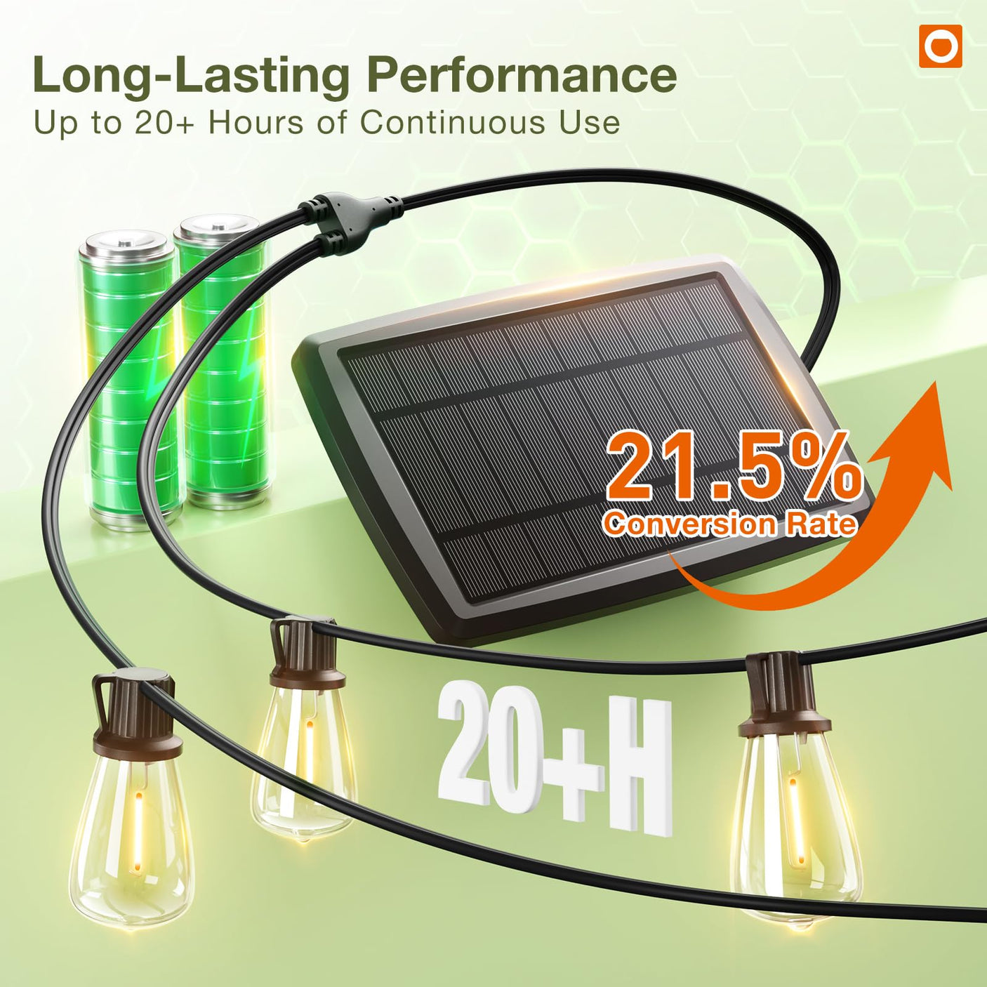 addlon 54(48+6) FT Solar String Lights Waterproof,Patio Lights Solar Powered with Remote & USB Port 15+1 LED Shatterproof Bulbs 3 Light Modes, Dimmable Solar Light for Camping Backyard Garden