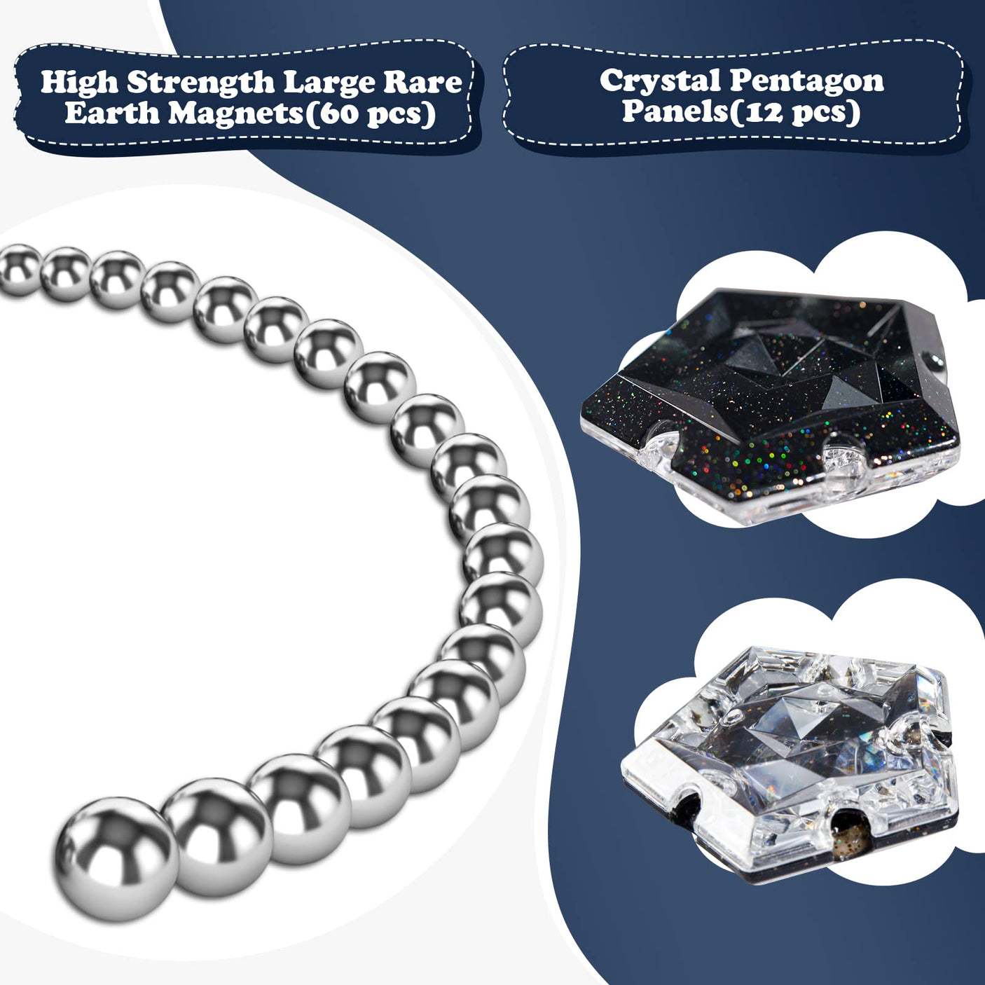 Magnetic Fidget Sphere Stress Relief Toys for Adults Kids, Anxiety Sensory Fidget Toys with Strong Neodymium Magnets, Desk ADHD Focus Tool Gift for Men Women (2.67'' Travel-Safe Toy Ball)