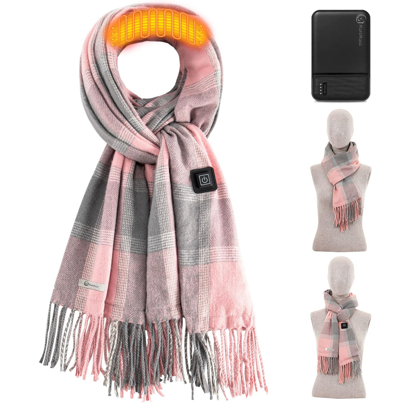 Heated Scarf for Women Rechargeable Neck Warmer, Scarves for Men Winter Warm Intelligent Electric Heating Scarf…
