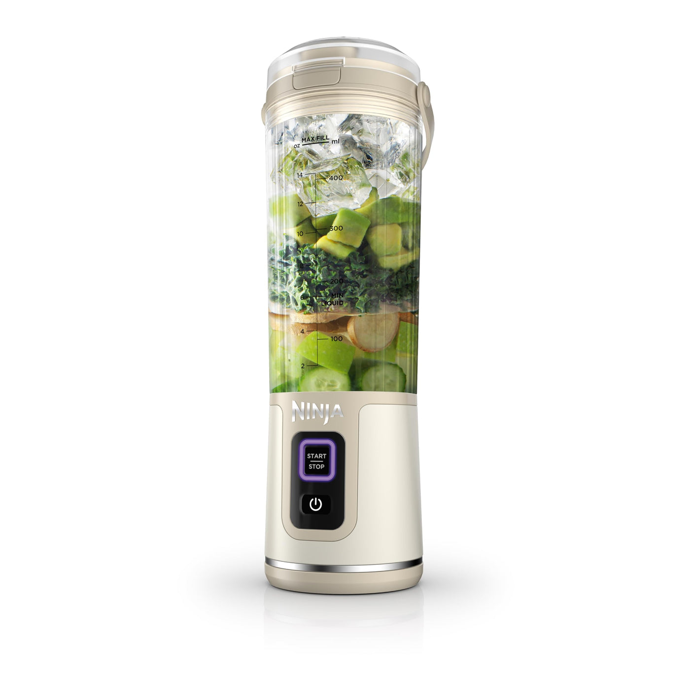 Ninja BC155PS Blast Two-Pack Portable Blender, Cordless, 18oz. Vessel, Personal Blender-for Shakes & Smoothies, BPA Free, Leakproof-Lid & Sip Spout, Rechargeable, Dishwasher Safe Parts, Peach & Stone