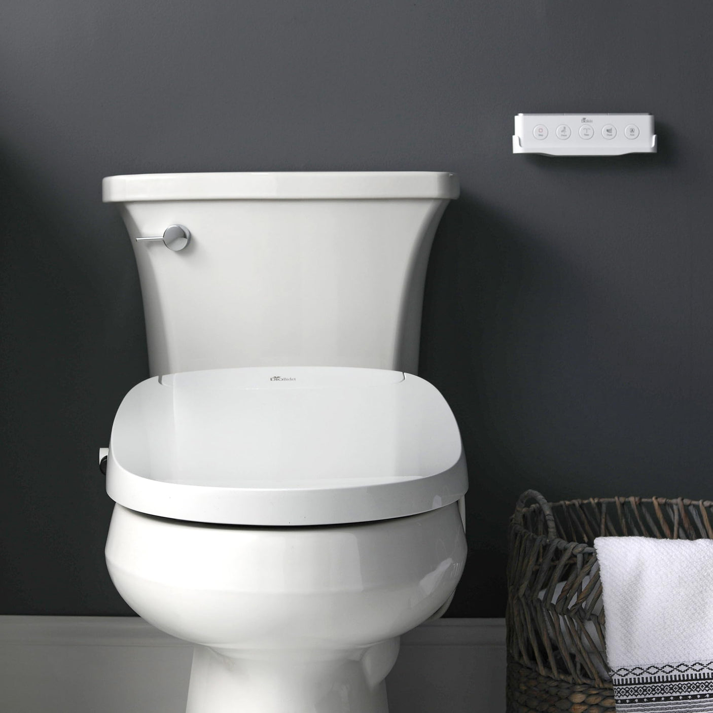 Bio Bidet BB2000 Bliss Electric Bidet Toilet Seat, Warm Water with Air Dryer, Heated Seat with Sensor and Slow Close Lid, Night Light, Remote Control, Elongated, White