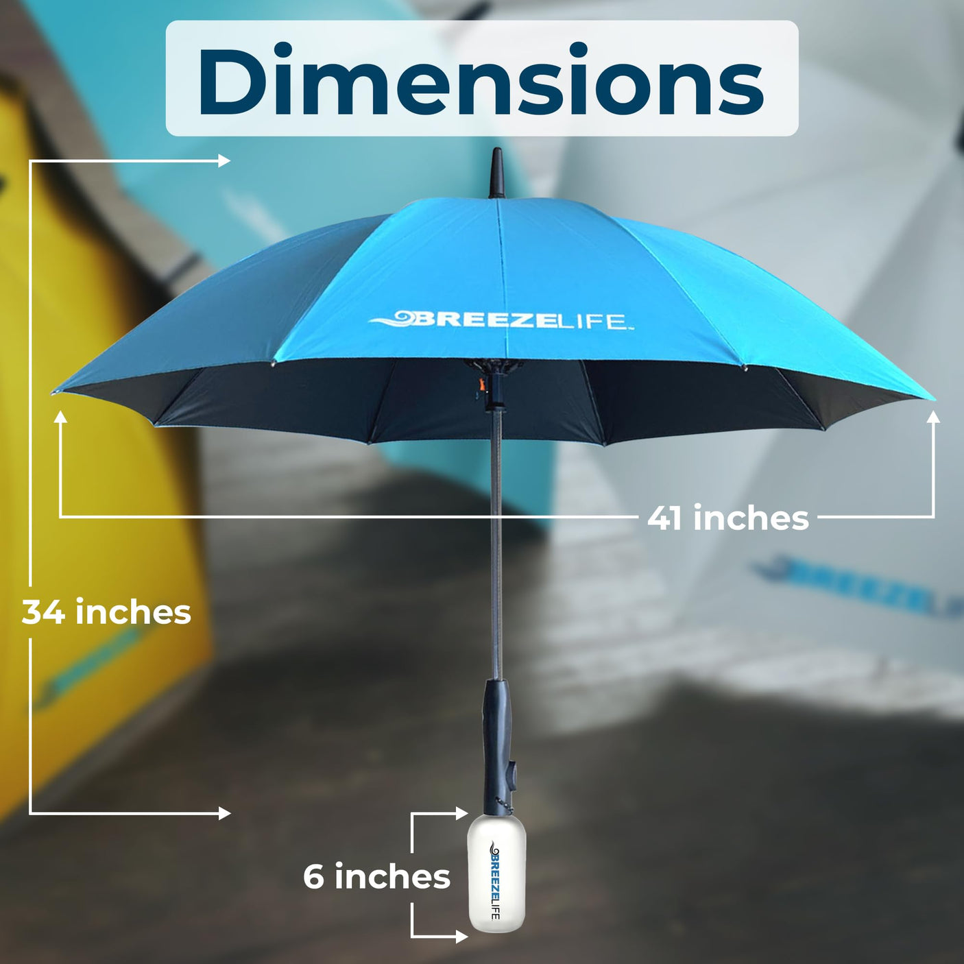 Original Mister Breeze, Sun Umbrella with Fan and Mister, Umbrella Mister with Built-in Fan for Festivals, Beach and More, Blocks Harmful Sun Rays, Mist bottle included, Silver