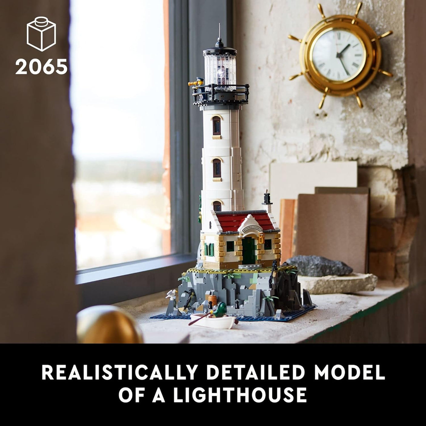 LEGO Ideas Motorized Lighthouse 21335 Adult Model Building Kit, Complete with Rotating Lights, Quaint Cottage and a Mysterious Cave, Creative Gift Idea