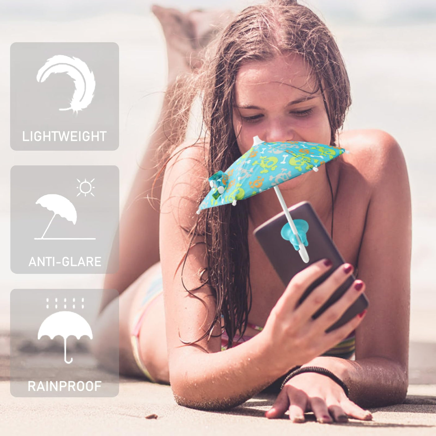 Phone Umbrella Suction Cup Stand - Universal Adjustable Piggy Phone Stand Sun Visor, Sun Shade Cover, Sun Shield with Suction Cup Mount Phone Holder Anti-Refection Block Glare