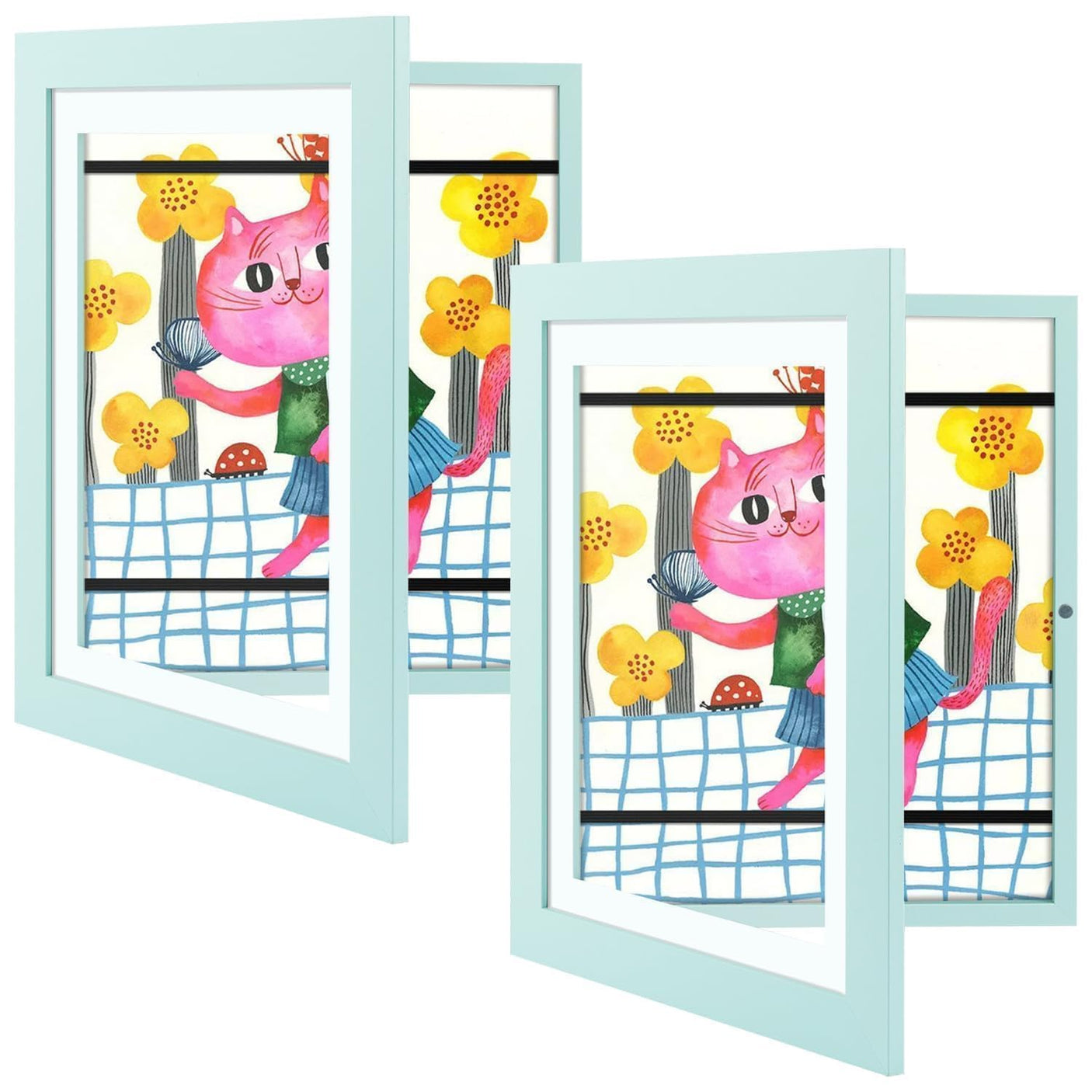 Golden State Art, 10x12.5 Kids Art Frames, Front-Opening Picture Frame Great for Kids Drawings, Artworks, Children Art Projects, Schoolwork, Home or Office (Walnut Set of 2)