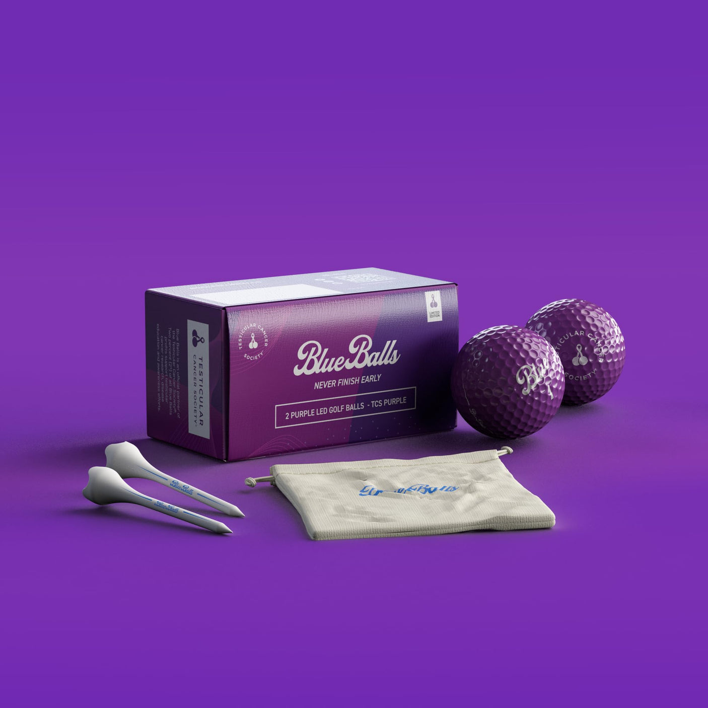 Blue Balls Premium LED Light Up Golf Balls | Glow in The Dark | Night Golf | Funny Gift | Bachelor Party