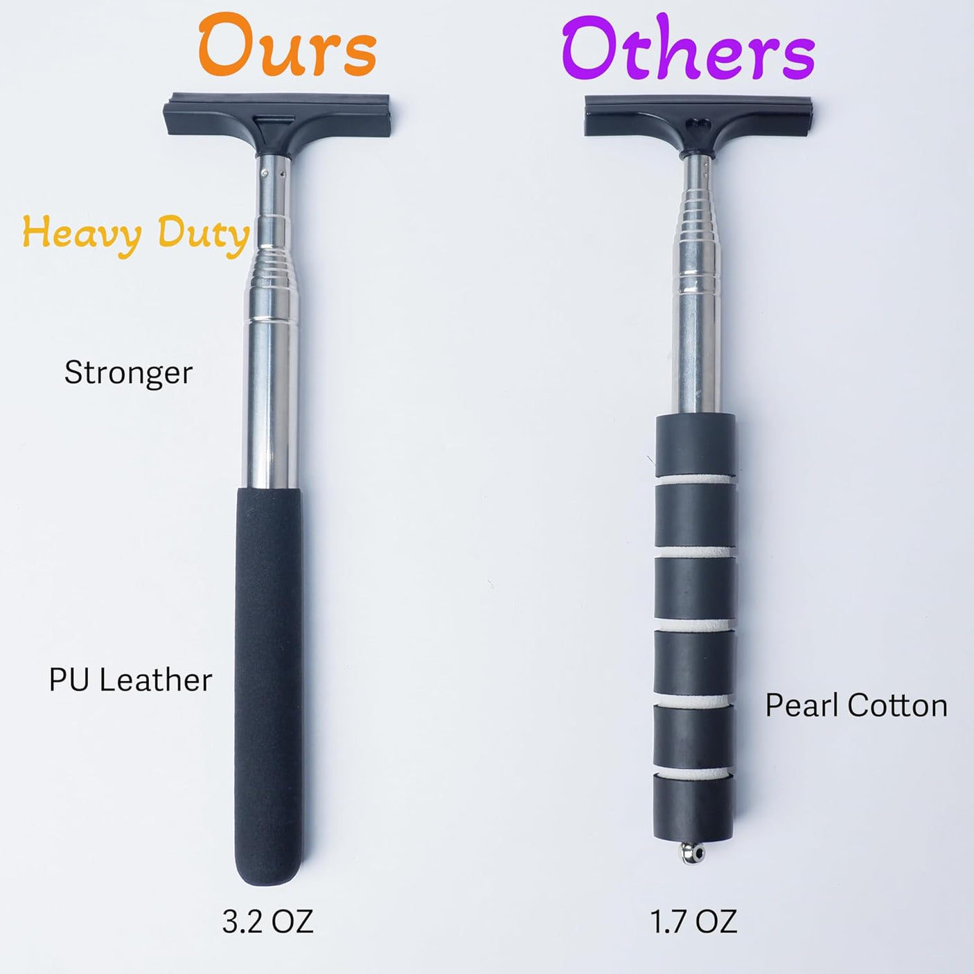 Car Side Mirror Squeegee, Retractable Telescopic Mirror Wiper, Anti-Fog & Water Cleaning Tool for Rainy & Foggy Weather, Extendable 98cm Handle, Portable Auto Mirror Cleaner