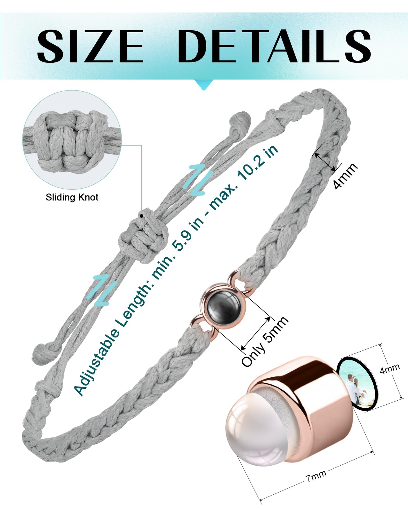 SUPHELPU Custom Bracelets with Picture Inside, Picture Bracelet Personalized Photo, Women's Identification Bracelets, Memorial Gifts for Loved One