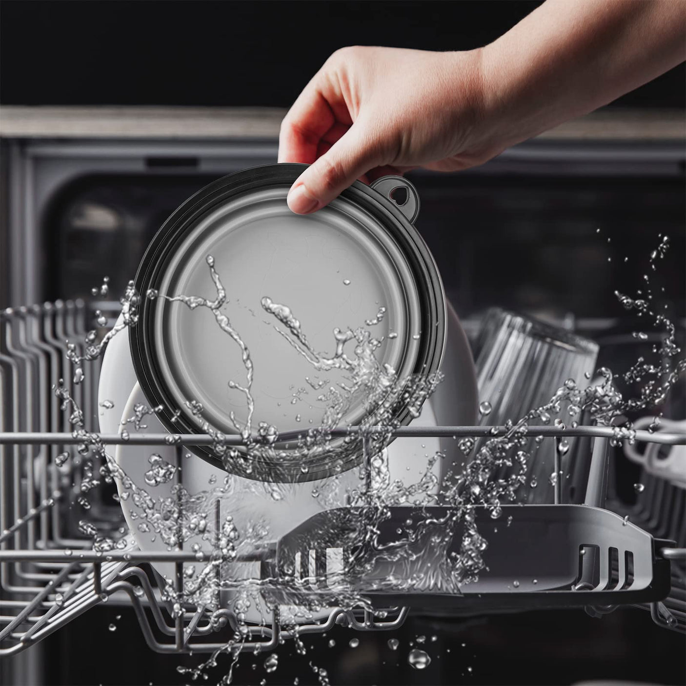 Dog Bowl Pet Collapsible Bowls, 2 Pack for Cats Dogs, Portable Pet Feeding Watering Dish for Walking Parking Traveling with 2 Carabiners (Small, Blue+Green)