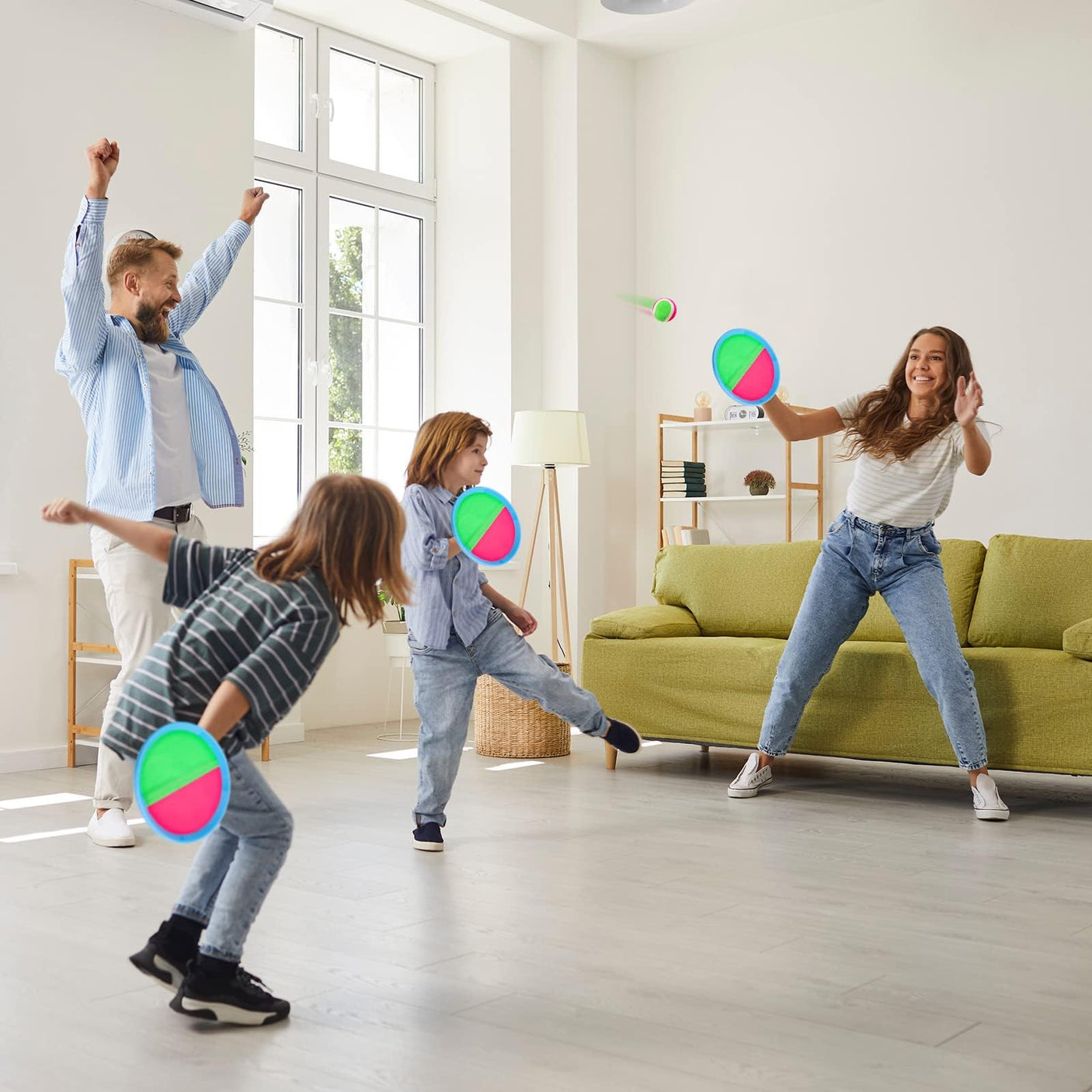 Ayeboovi Toss and Catch Ball Game Outdoor Toys for Kids Yard Games Beach Toys Outside Games for 3 4 5 6 7 8 9 10 Year Old Boys Girls (Upgraded)