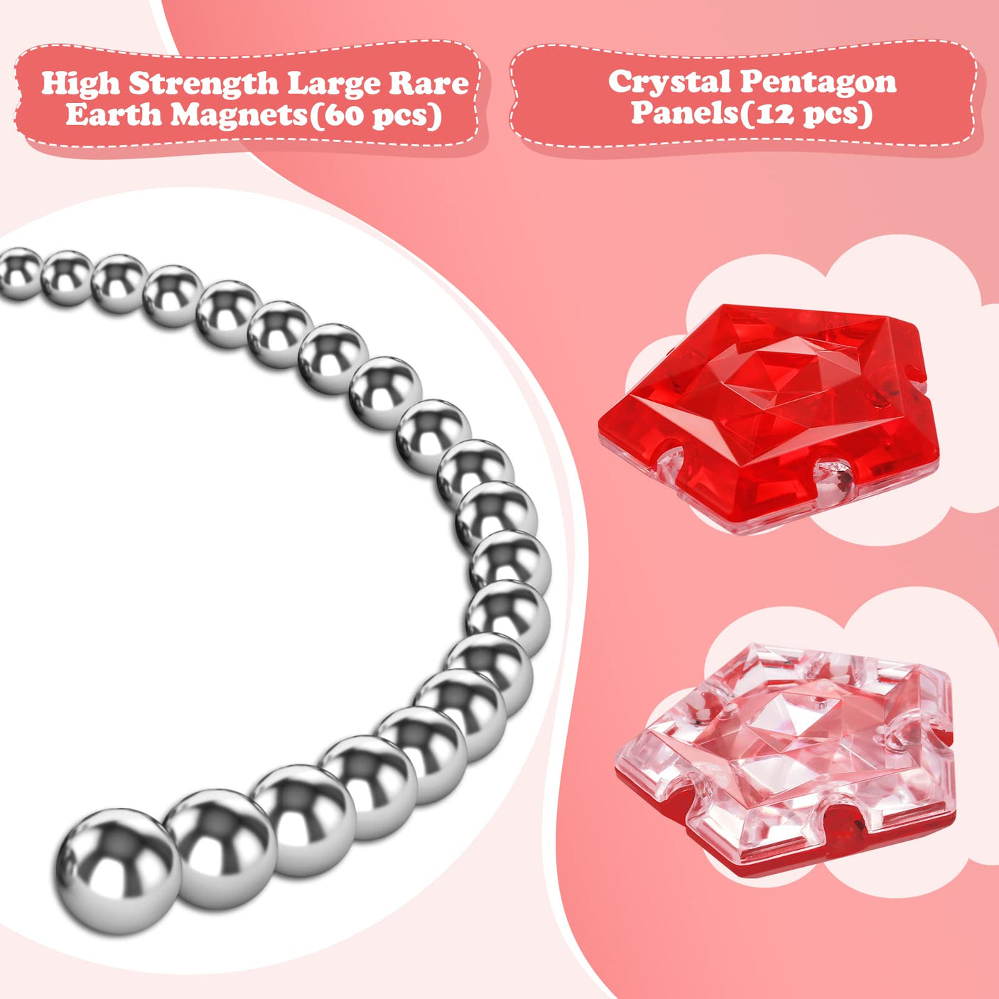 Magnetic Fidget Sphere Stress Relief Toys for Adults Kids, Anxiety Sensory Fidget Toys with Strong Neodymium Magnets, Desk ADHD Focus Tool Gift for Men Women (2.67'' Travel-Safe Toy Ball)