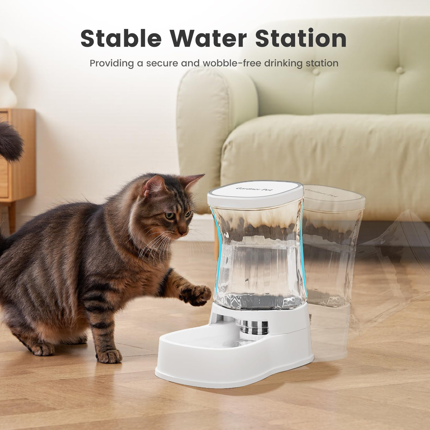 Gardner Pet Automatic Dog Water Dispenser Gravity Stainless Steel Water Waterer Feeder, 100% BPA-Free Large Capacity Water Feeding Bowls for Medium & Large-Sized Dogs Cats Other Pets -(1 Gallon)