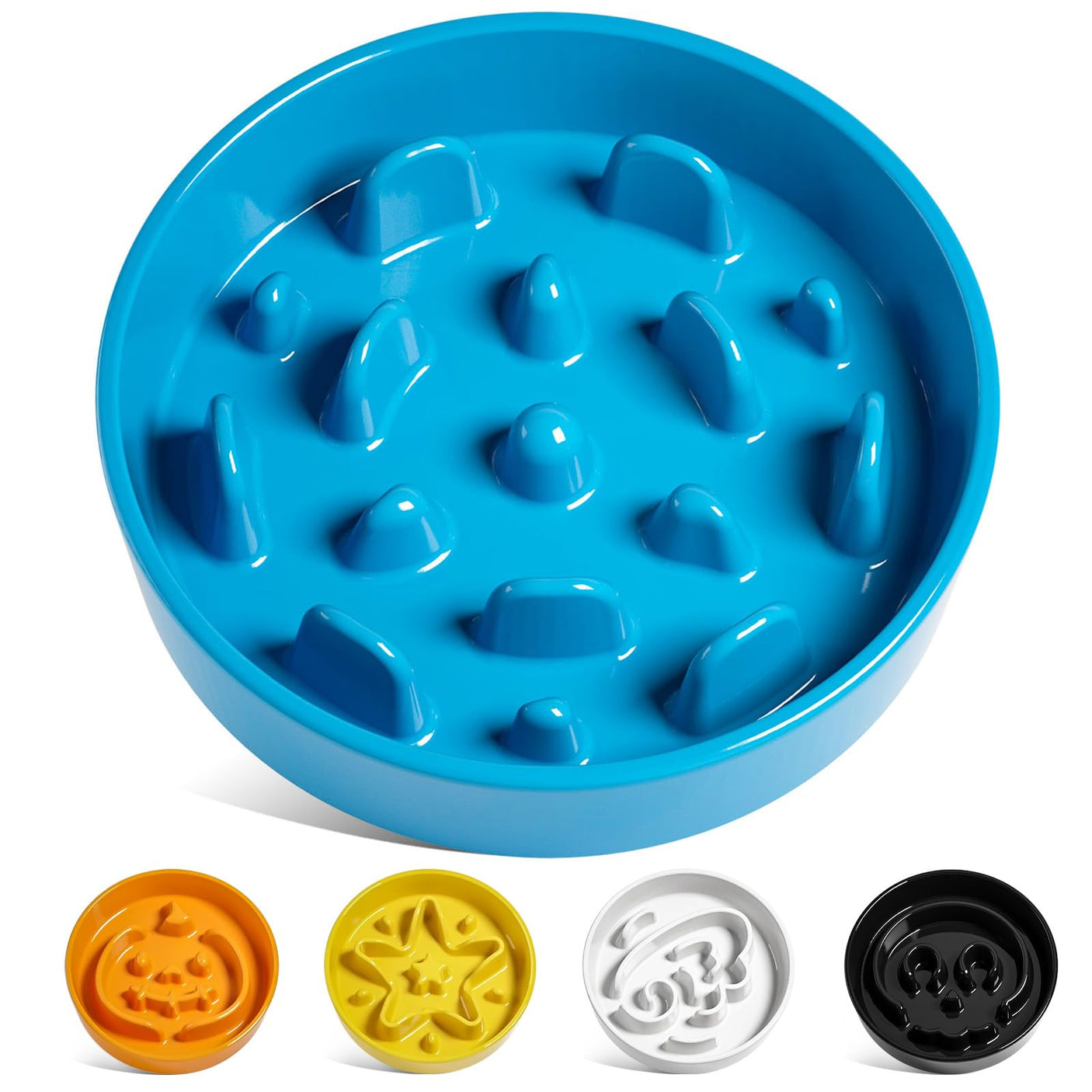 LE TAUCI Dog Bowls Slow Feeder Ceramic, 1.5 Cups Slow Feeding Dog Bowl Small Medium Breed, Puppy Slow Feeder Bowl for Fast Eater, Dog Dishes to Slow Down Eating, Puzzle Dog Food Bowl, Maze Purple