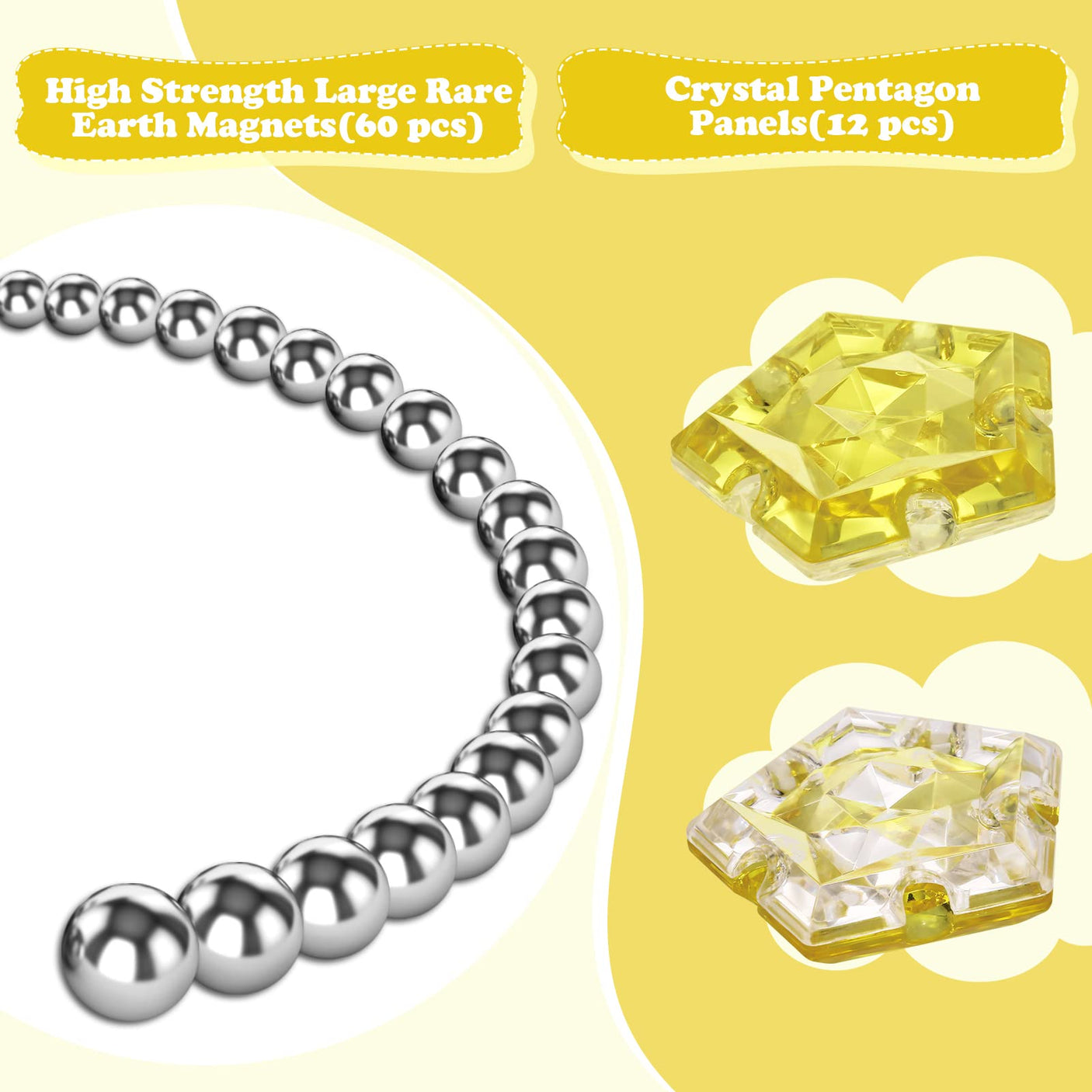 Magnetic Fidget Sphere Stress Relief Toys for Adults Kids, Anxiety Sensory Fidget Toys with Strong Neodymium Magnets, Desk ADHD Focus Tool Gift for Men Women (2.67'' Travel-Safe Toy Ball)