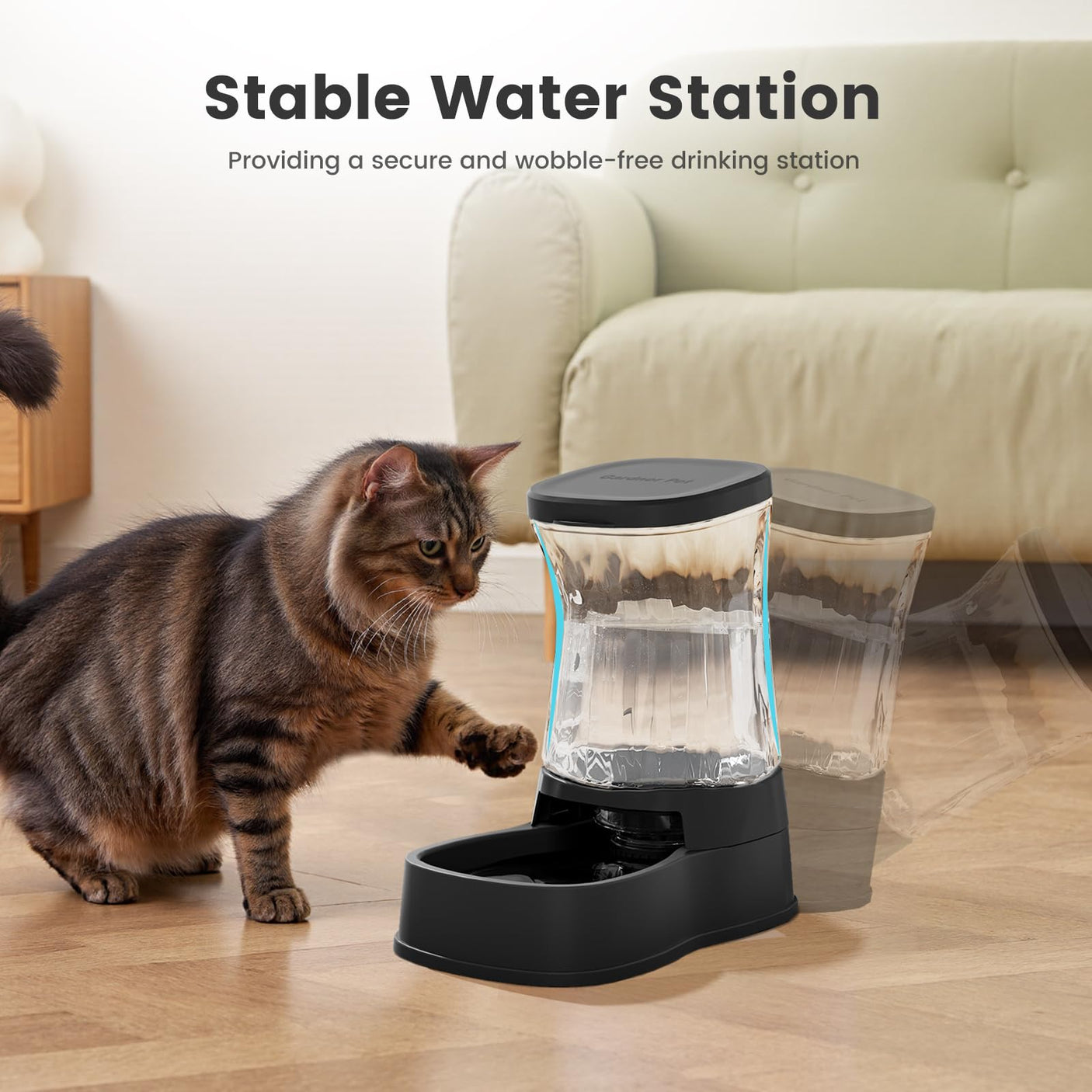 Gardner Pet Automatic Dog Water Dispenser Gravity Stainless Steel Water Waterer Feeder, 100% BPA-Free Large Capacity Water Feeding Bowls for Medium & Large-Sized Dogs Cats Other Pets -(1 Gallon)