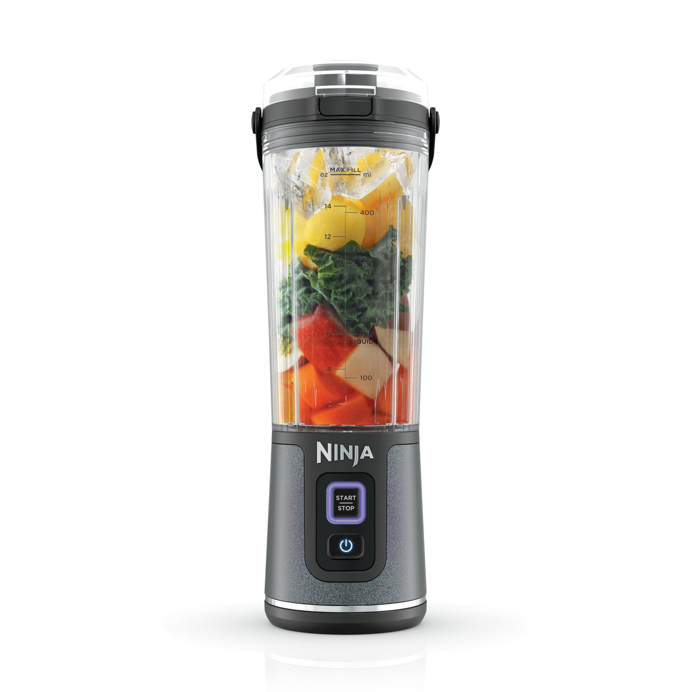 Ninja BC155PS Blast Two-Pack Portable Blender, Cordless, 18oz. Vessel, Personal Blender-for Shakes & Smoothies, BPA Free, Leakproof-Lid & Sip Spout, Rechargeable, Dishwasher Safe Parts, Peach & Stone