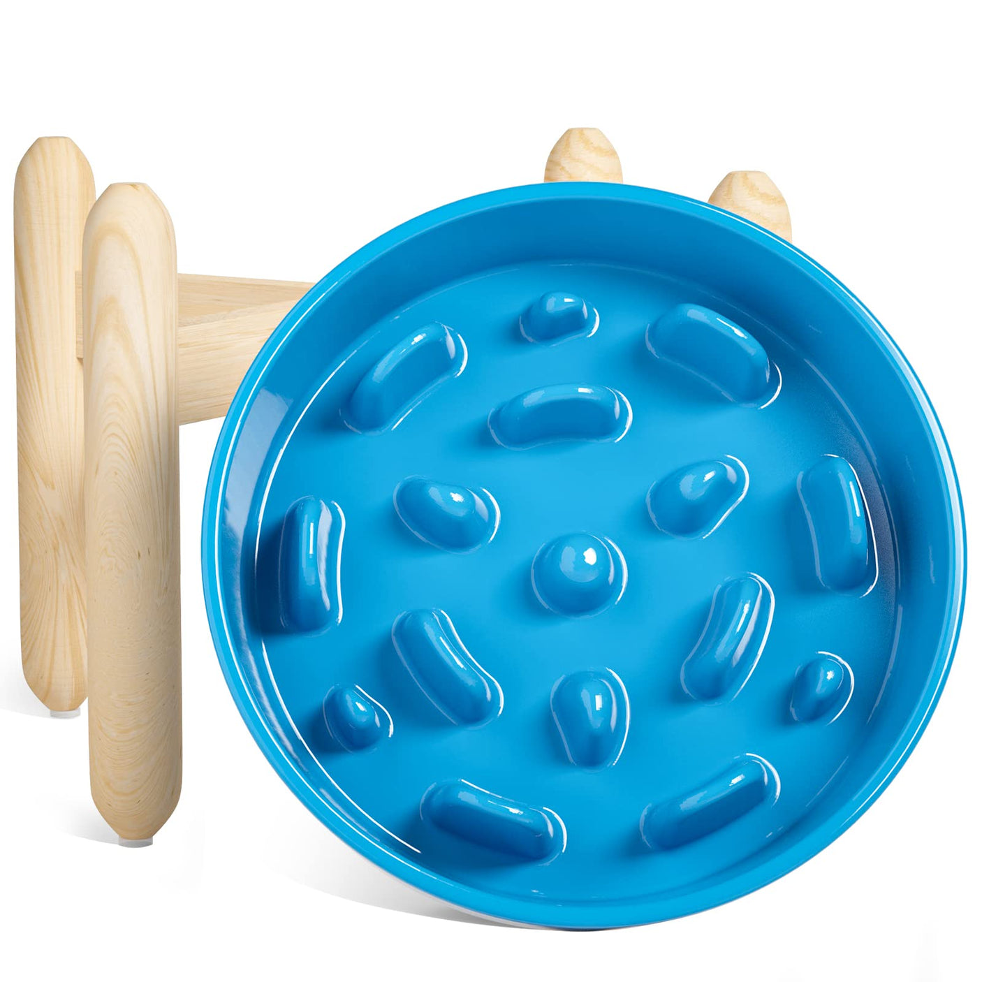 LE TAUCI Dog Bowls Slow Feeder Ceramic, 1.5 Cups Slow Feeding Dog Bowl Small Medium Breed, Puppy Slow Feeder Bowl for Fast Eater, Dog Dishes to Slow Down Eating, Puzzle Dog Food Bowl, Maze Purple