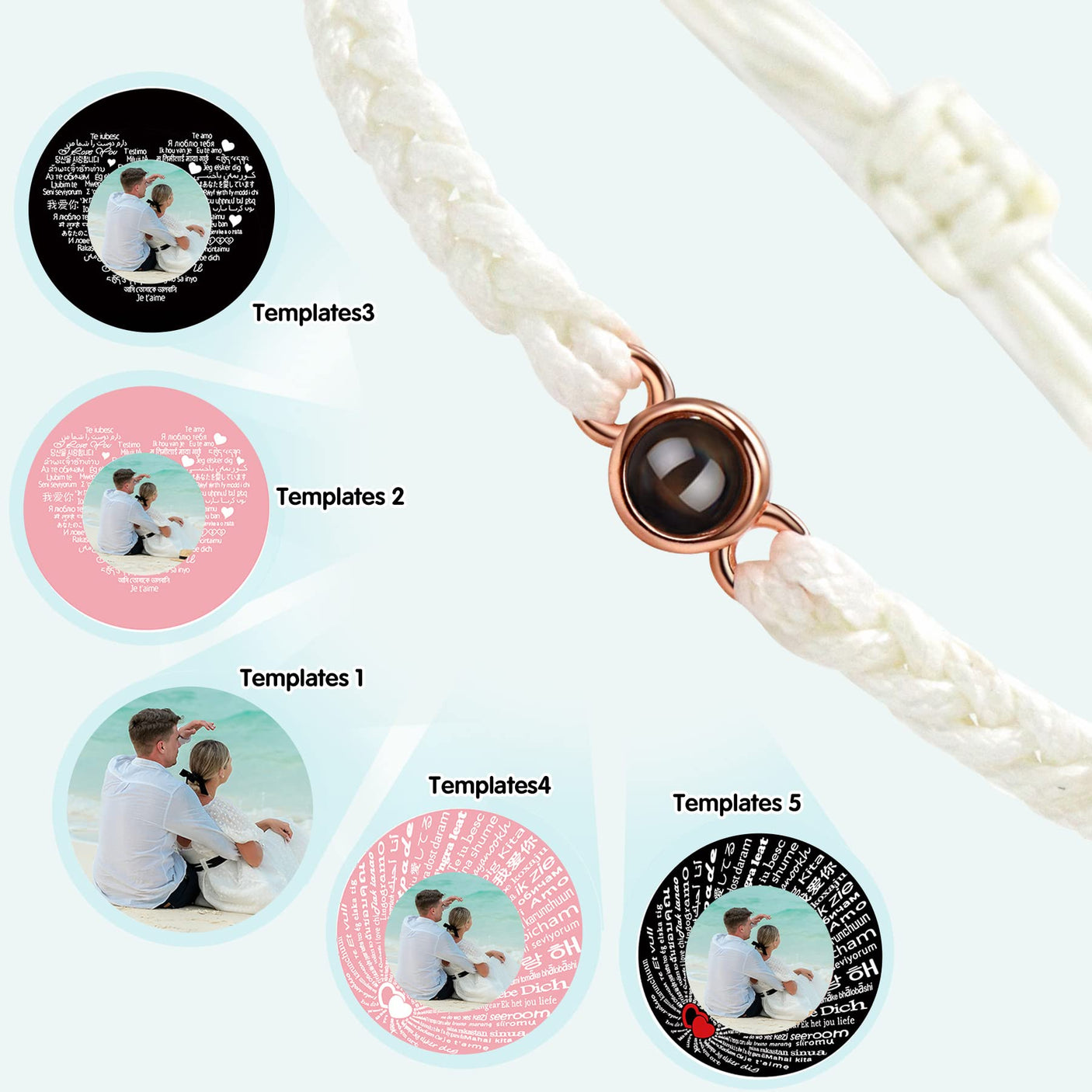 SUPHELPU Custom Bracelets with Picture Inside, Picture Bracelet Personalized Photo, Women's Identification Bracelets, Memorial Gifts for Loved One