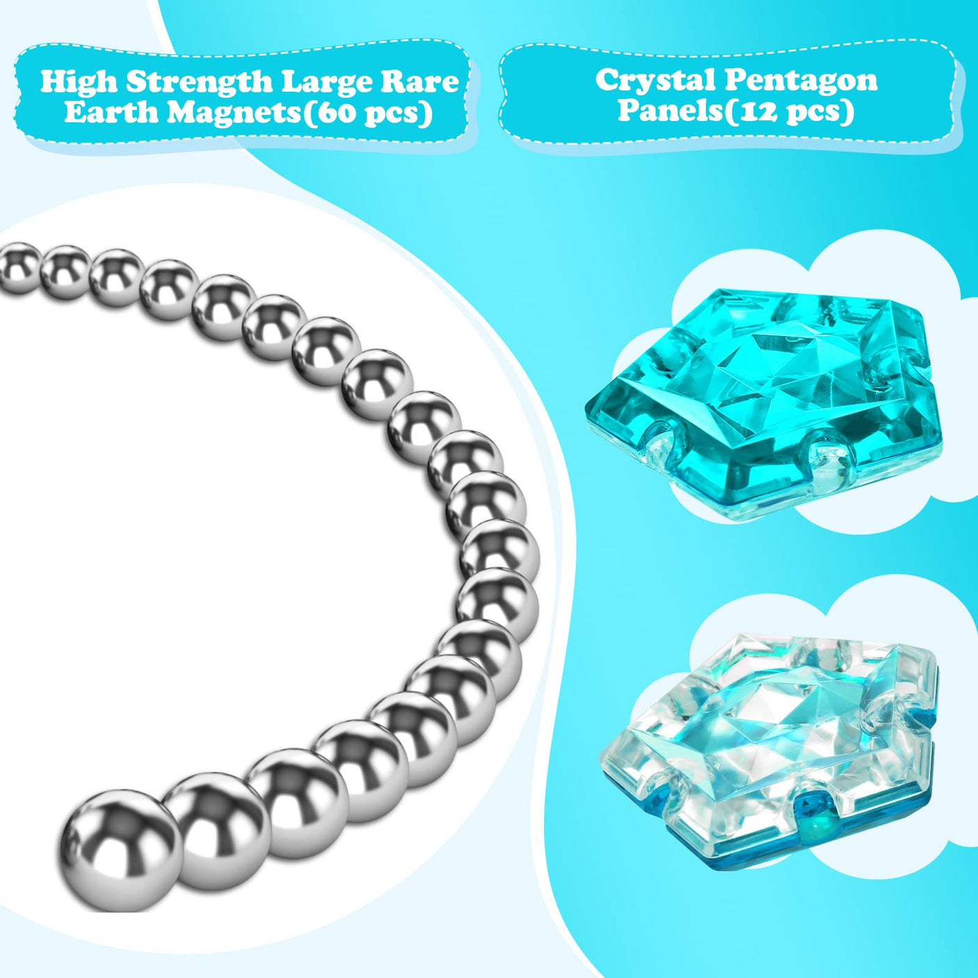 Magnetic Fidget Sphere Stress Relief Toys for Adults Kids, Anxiety Sensory Fidget Toys with Strong Neodymium Magnets, Desk ADHD Focus Tool Gift for Men Women (2.67'' Travel-Safe Toy Ball)