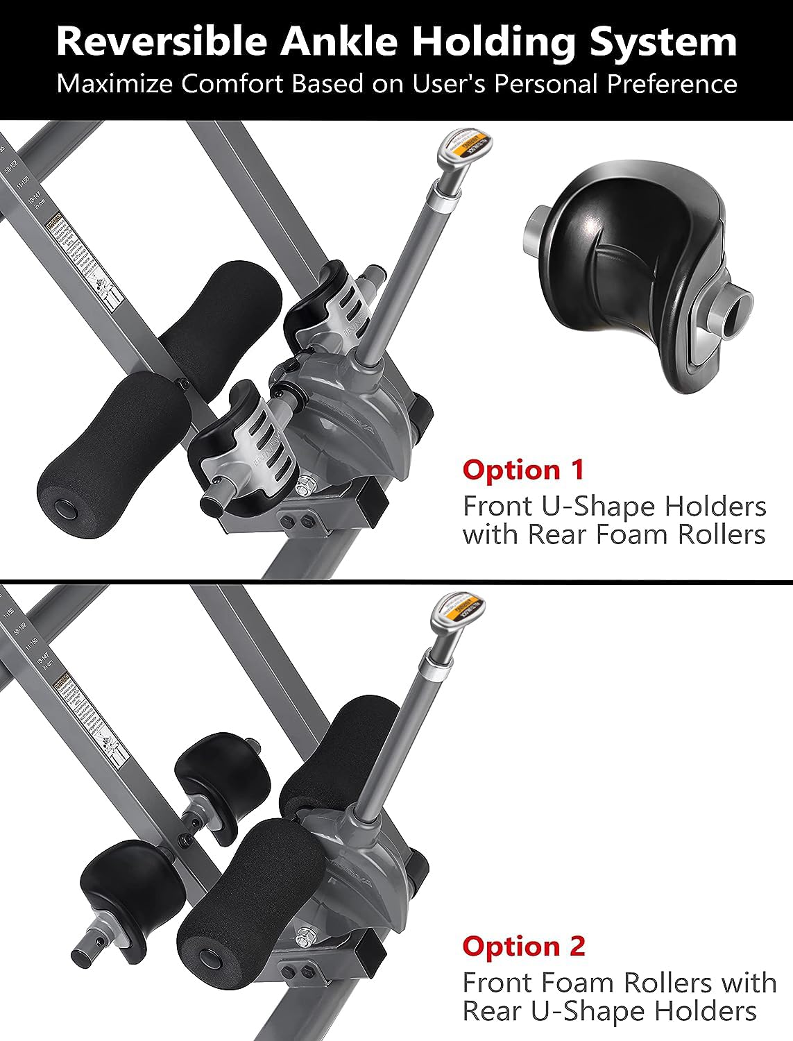 Innova Inversion Table with Adjustable Headrest, Reversible Ankle Holders, and 300 lb Weight Capacity