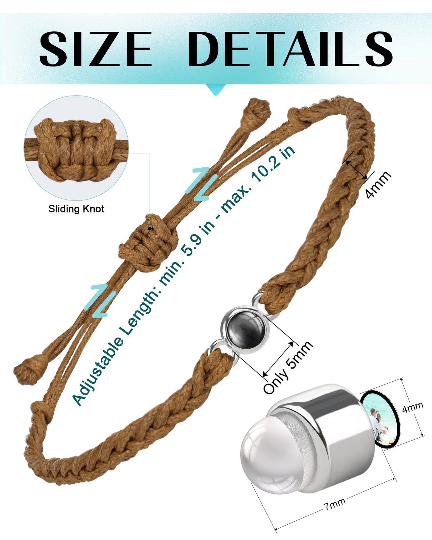 SUPHELPU Custom Bracelets with Picture Inside, Picture Bracelet Personalized Photo, Women's Identification Bracelets, Memorial Gifts for Loved One