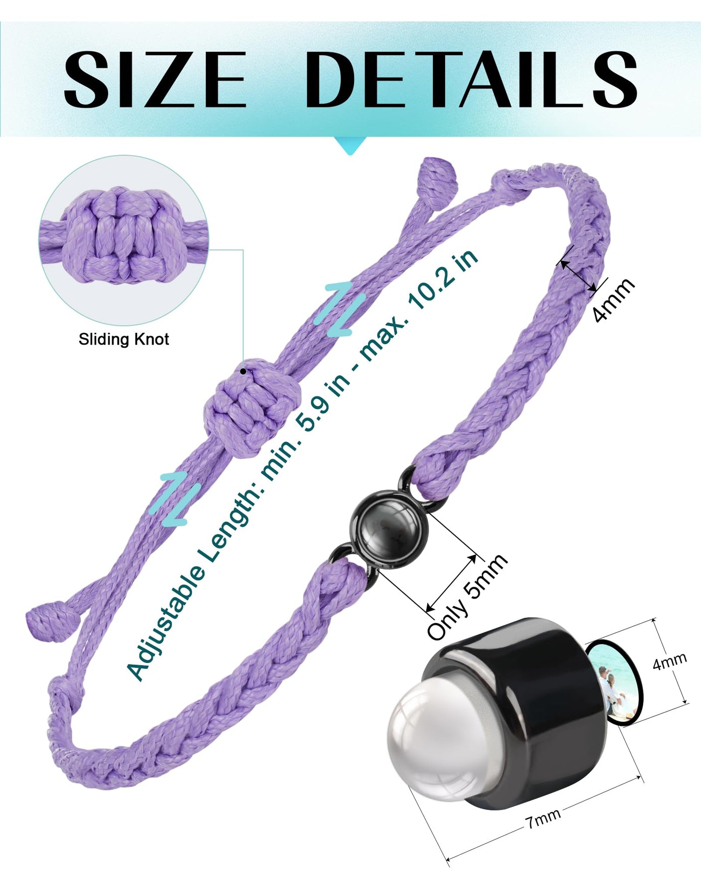 SUPHELPU Custom Bracelets with Picture Inside, Picture Bracelet Personalized Photo, Women's Identification Bracelets, Memorial Gifts for Loved One