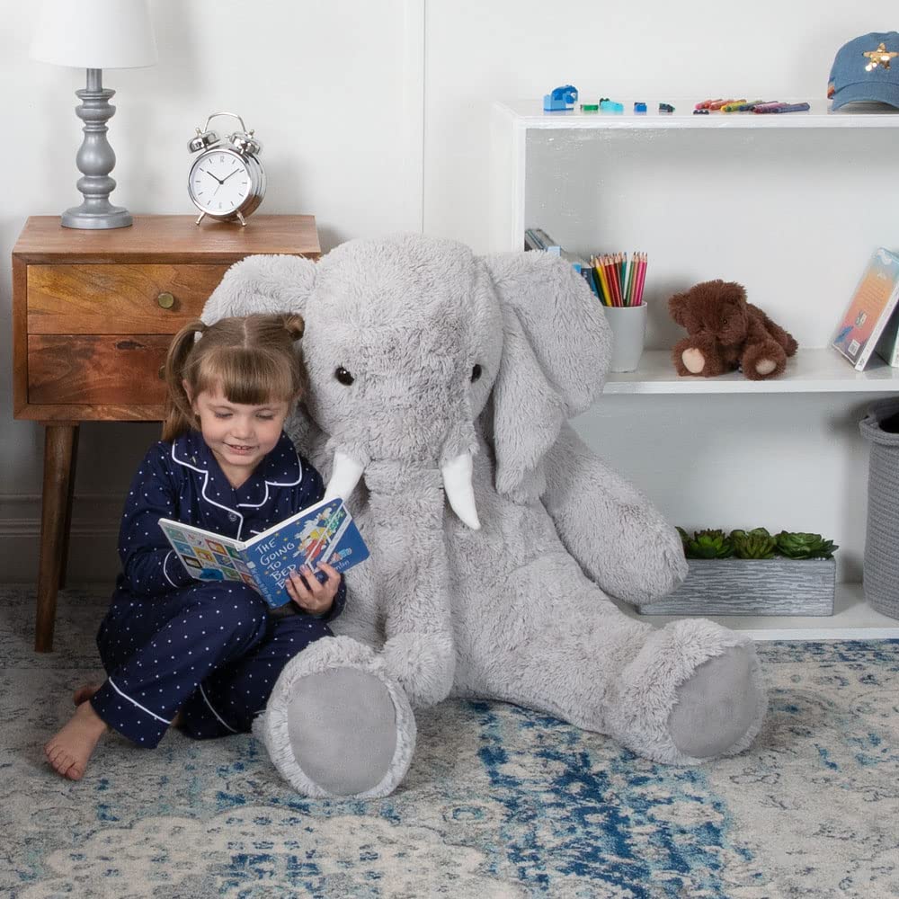 Vermont Teddy Bear Giant Elephant Stuffed Animal - 6 Foot Big Stuffed Elephant Plush from Giant Cuddle Collection - Collectible Plushies for Kids & Adults | Crafted in The USA