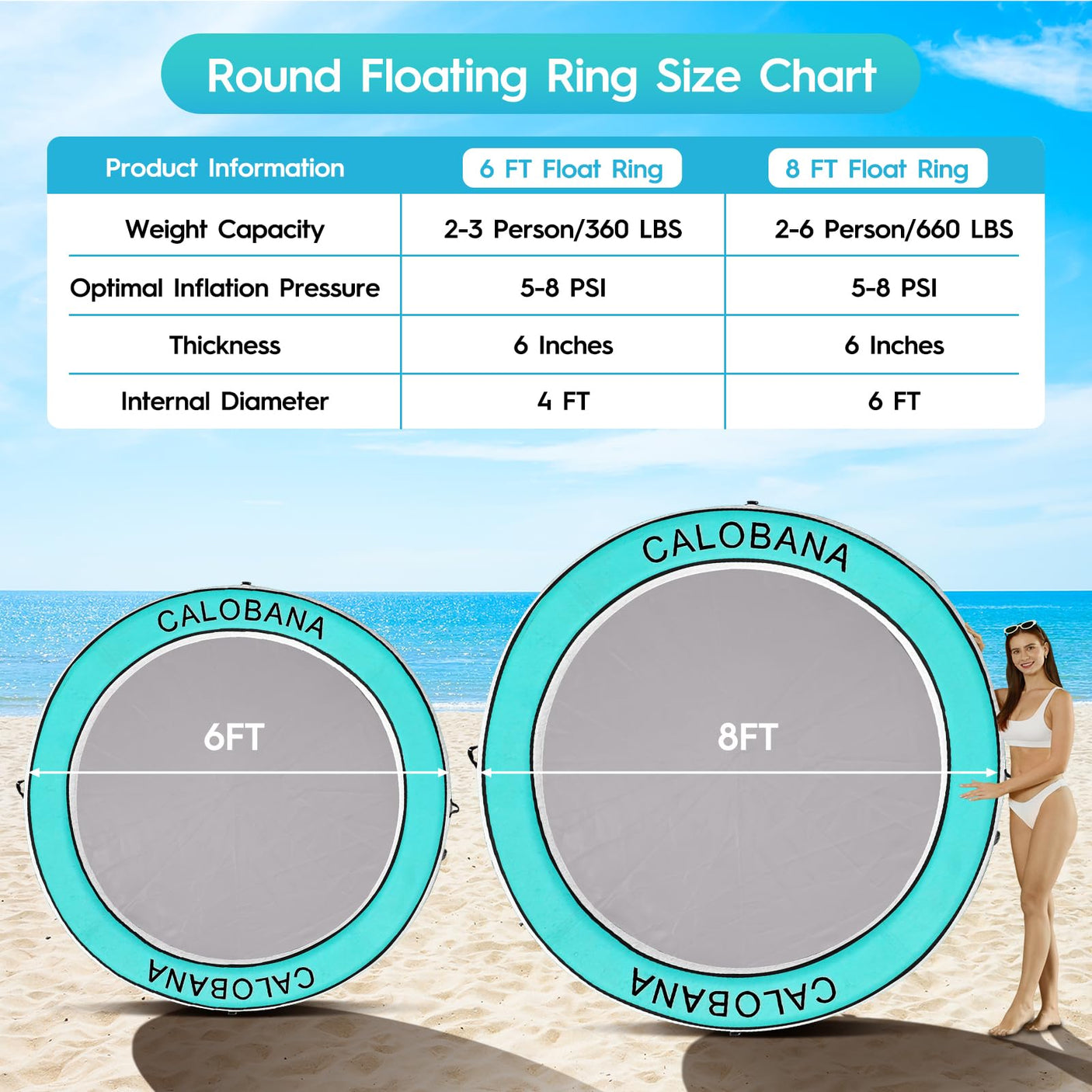 Round Floating Ring Inflatable Water Hammock Heavy Duty River Floats Lake Raft for Adults Tanning Pool Lounger Float Island Platform Pad Mat for Party