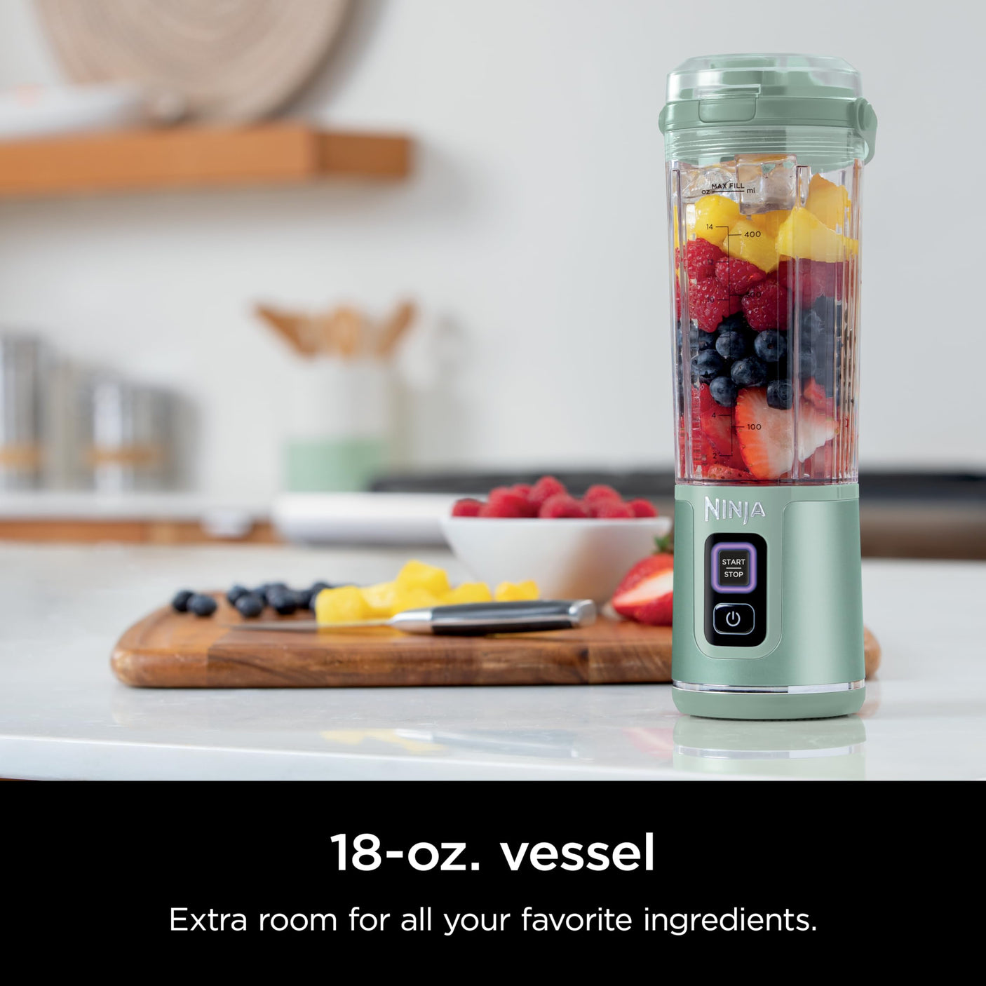 Ninja BC155PS Blast Two-Pack Portable Blender, Cordless, 18oz. Vessel, Personal Blender-for Shakes & Smoothies, BPA Free, Leakproof-Lid & Sip Spout, Rechargeable, Dishwasher Safe Parts, Peach & Stone